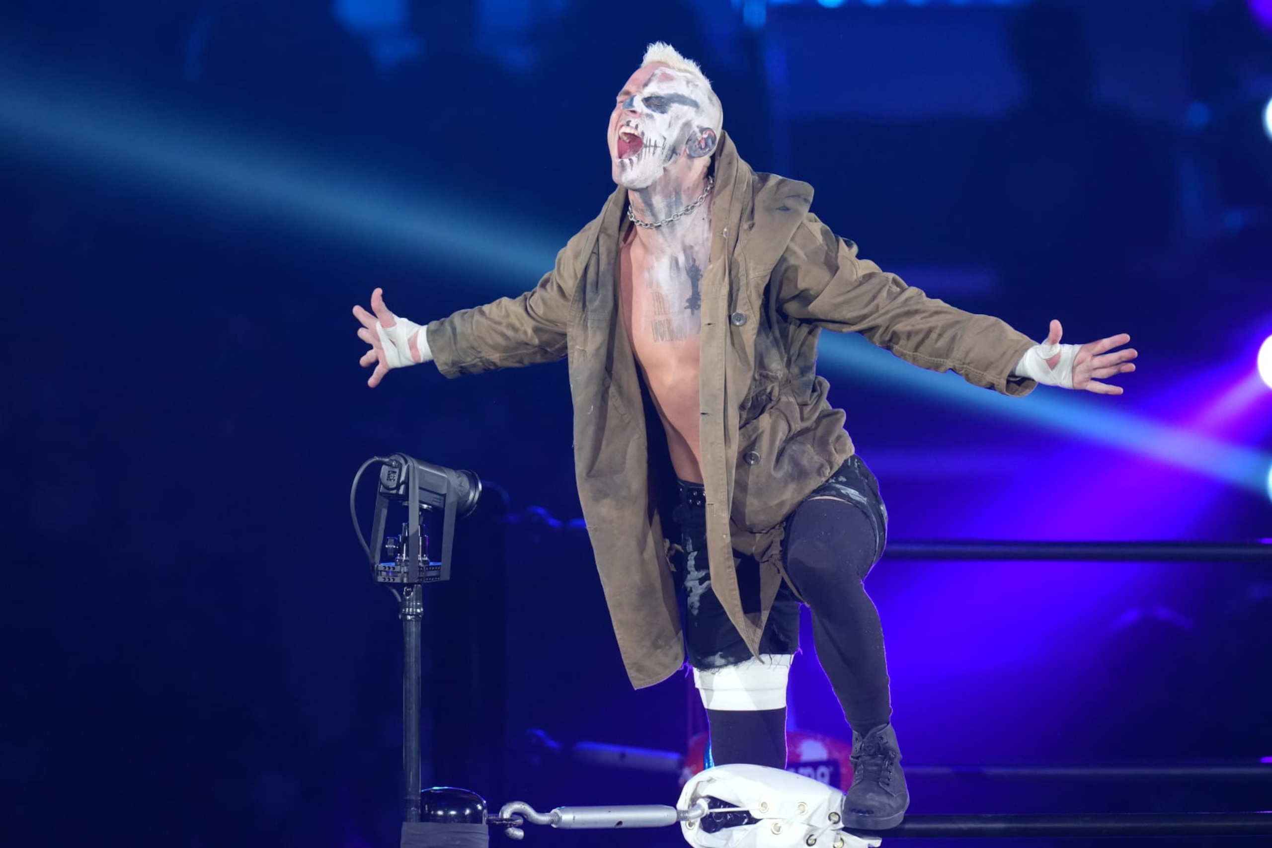 YOKOHAMA, JAPAN - JANUARY 22: Darby Allin enters the ring during the Pro-Wrestling NOAH - GREAT MUTA FINAL "BYE-BYE" at Yokohama Arena on January 22, 2023 in Yokohama, Kanagawa, Japan. (Photo by Etsuo Hara/Getty Images)