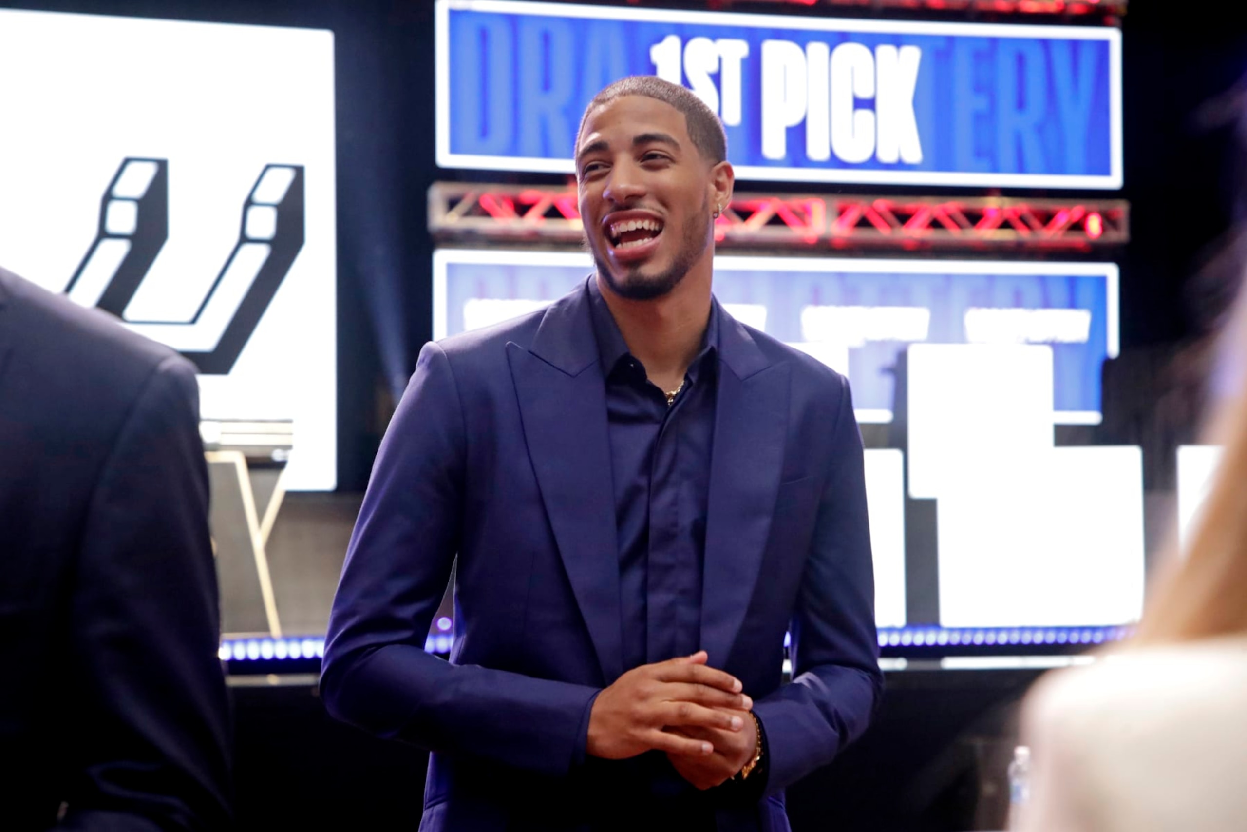 CHICAGO,IL - MAY 16: Tyrese Haliburton #0 of the Indiana Pacers smiles during the 2023 NBA Draft Lottery at McCormick Place on May 16, 2023 in Chicago, Illinois. NOTE TO USER: User expressly acknowledges and agrees that, by downloading and or using this photograph, user is consenting to the terms and conditions of the Getty Images License Agreement. Mandatory Copyright Notice: Copyright 2023 NBAE (Photo by Brian Sevald/NBAE via Getty Images)
