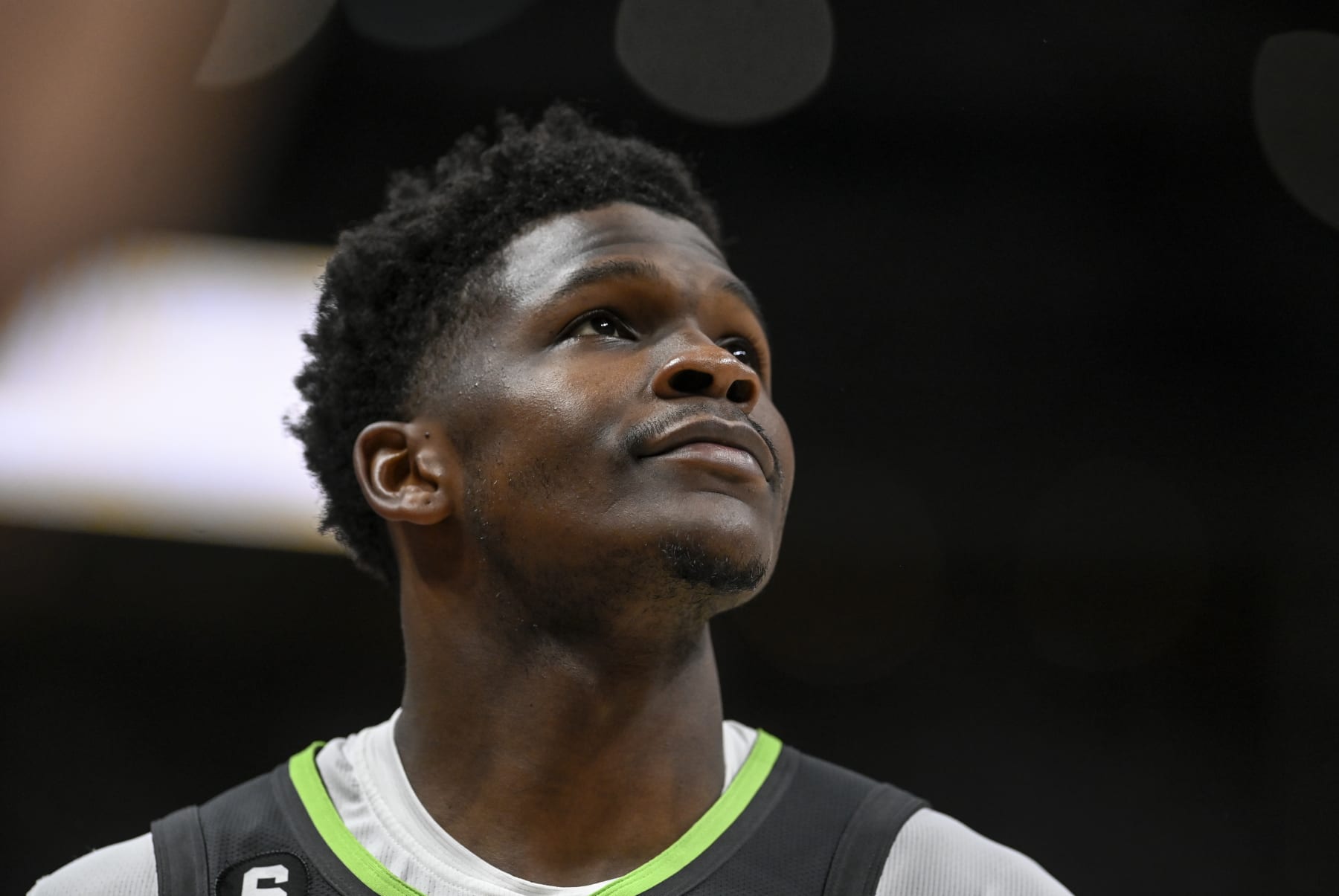 DENVER, CO - APRIL 25: Anthony Edwards (1) of the Minnesota Timberwolves remains positive during the fourth quarter of Denvers 112-109 win at Ball Arena in Denver on Tuesday, April 25, 2023. Denver clinched the best-of-seven series 4-1. (Photo by AAron Ontiveroz/MediaNews Group/The Denver Post via Getty Images)