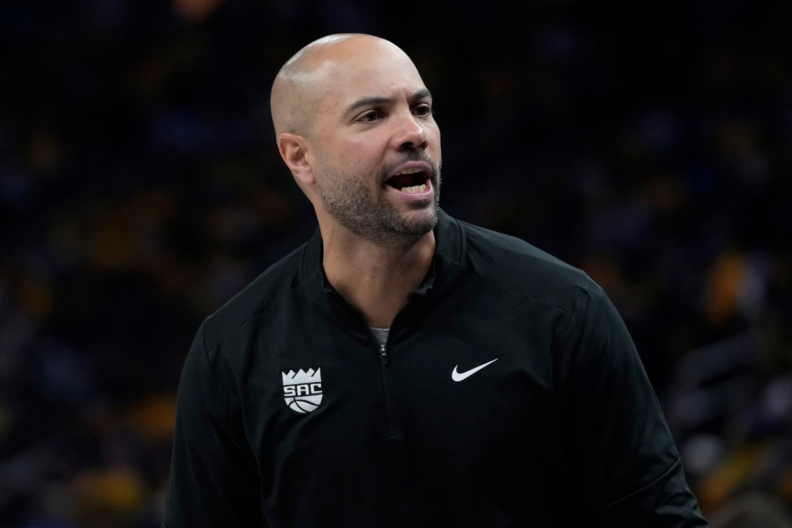 Sacramento Kings associate head coach Jordi Fernandez during Game 3 in the first round of the NBA basketball playoffs against the Golden State Warriors in San Francisco, Thursday, April 20, 2023. (AP Photo/Jeff Chiu) Sacramento Kings associate head coach Jordi Fernandez during Game 3 in the first round of the NBA basketball playoffs against the Golden State Warriors in San Francisco, Thursday, April 20, 2023. (AP Photo/Jeff Chiu)