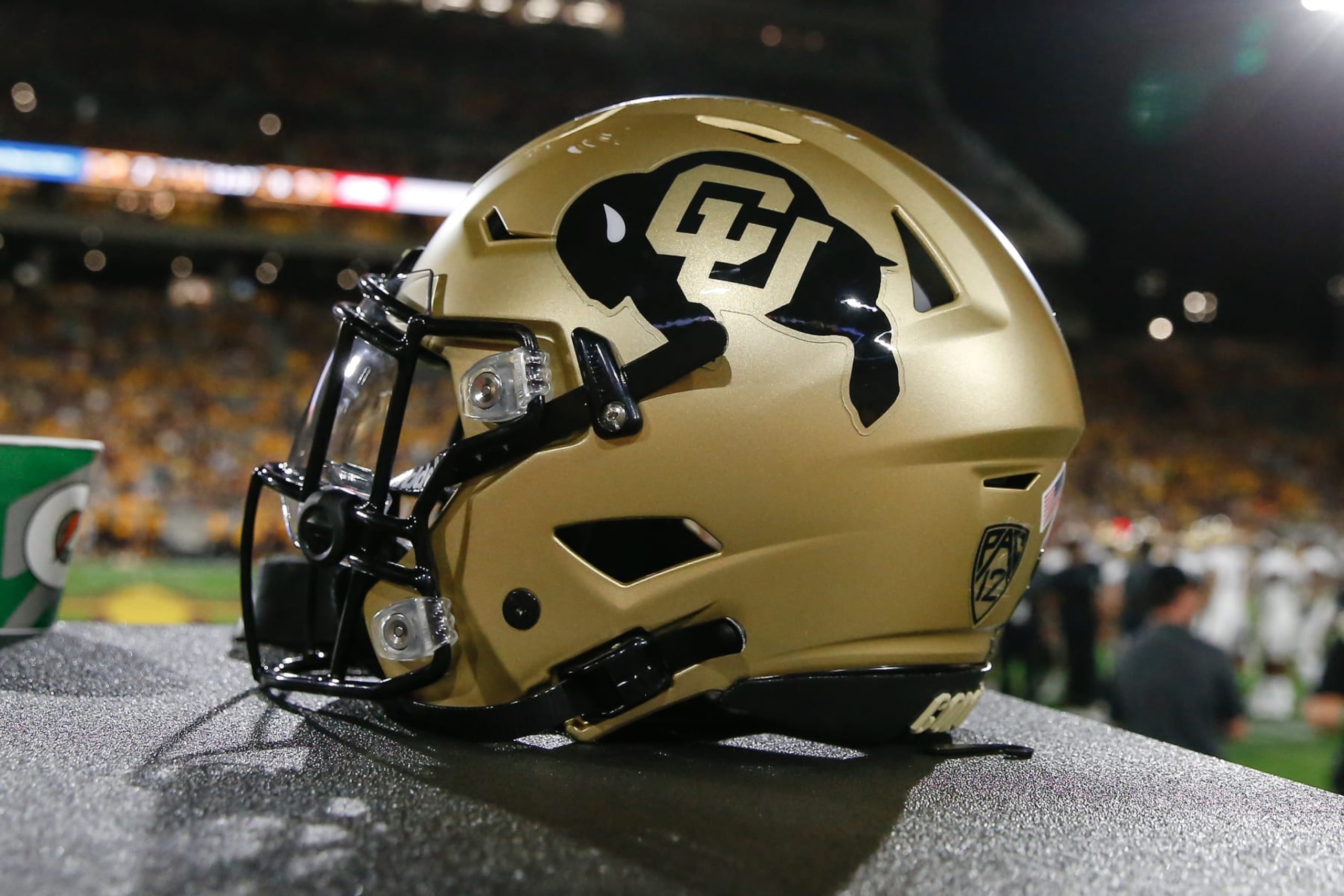 TEMPE, AZ - SEPTEMBER 25:  A Colorado Buffaloes helmet during the college football game between the Colorado Buffaloes and the Arizona State Sun Devils on September 25, 2021 at Sun Devil Stadium in Tempe, Arizona. (Photo by Kevin Abele/Icon Sportswire via Getty Images)
