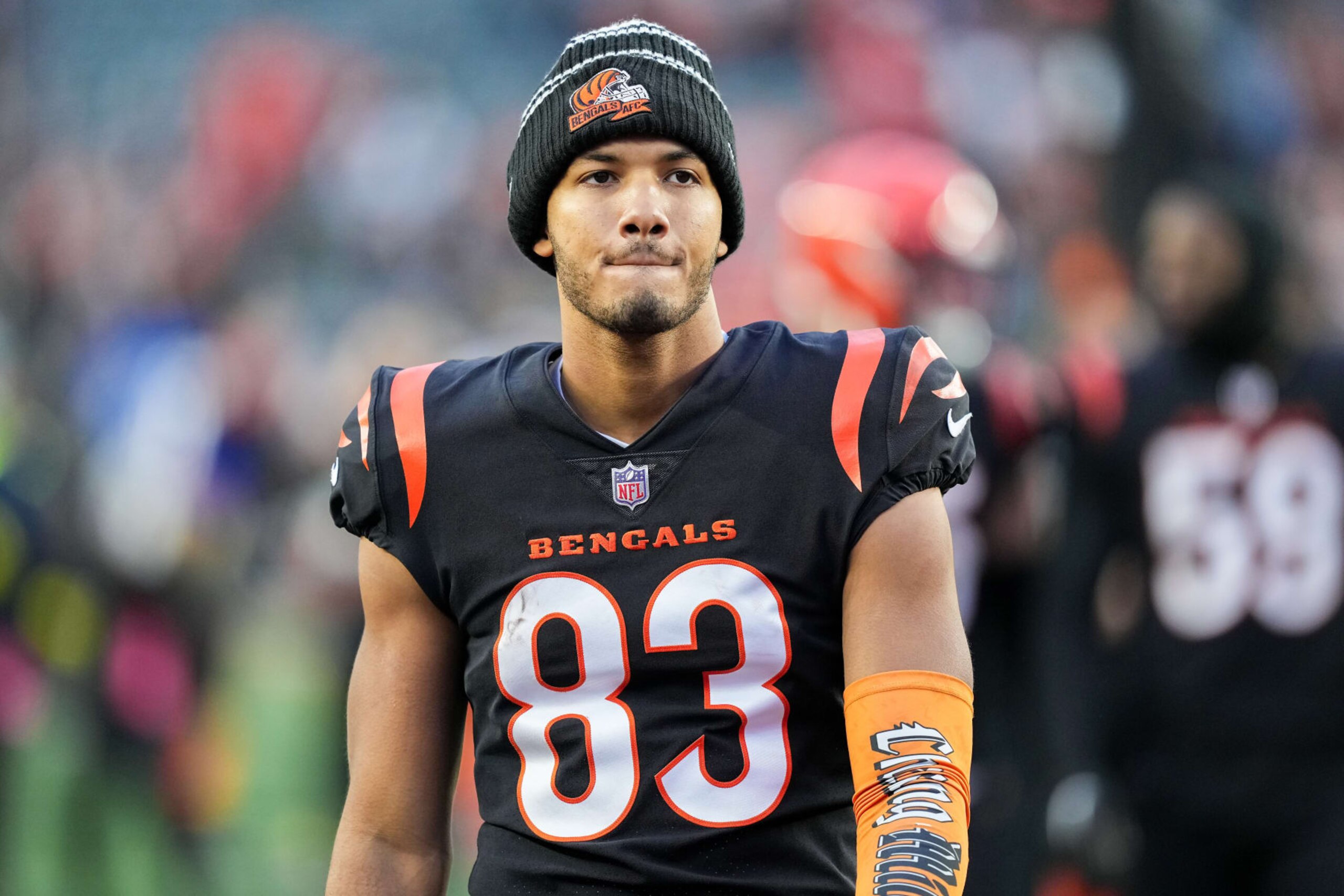 CINCINNATI, OHIO - JANUARY 08: Tyler Boyd #83 of the Cincinnati Bengals walks off the field after beating the Baltimore Ravens 27-16 at Paycor Stadium on January 08, 2023 in Cincinnati, Ohio. (Photo by Dylan Buell/Getty Images) CINCINNATI, OHIO - JANUARY 08: Tyler Boyd #83 of the Cincinnati Bengals walks off the field after beating the Baltimore Ravens 27-16 at Paycor Stadium on January 08, 2023 in Cincinnati, Ohio. (Photo by Dylan Buell/Getty Images)