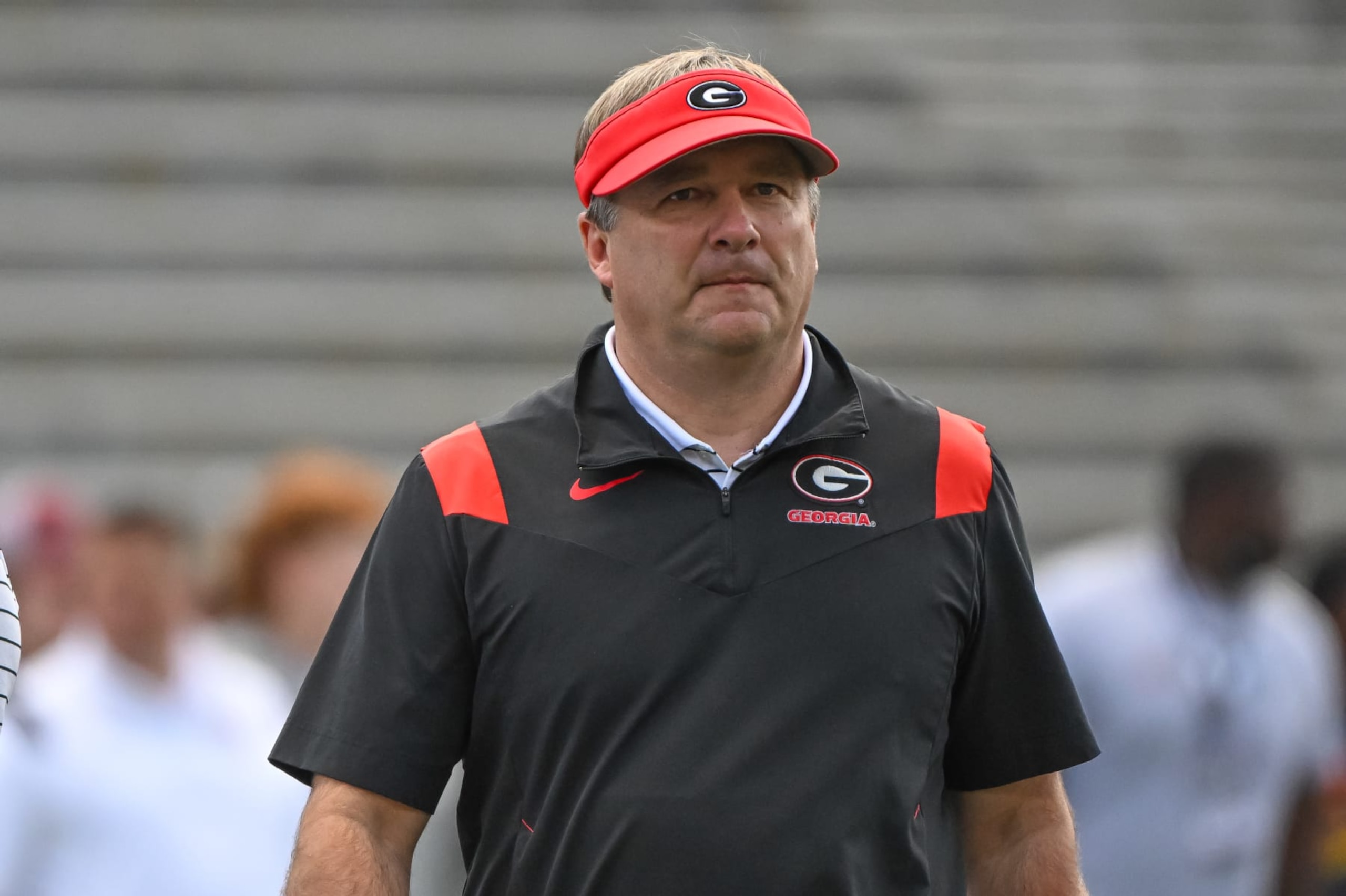 ATHENS, GA - APRIL 15:  Georgia Bulldogs Head Coach Kirby Smart during the G-Day Red and Black Spring Game on April 15, 2023, at Sanford Stadium in Athens, GA. (Photo by John Adams/Icon Sportswire via Getty Images)