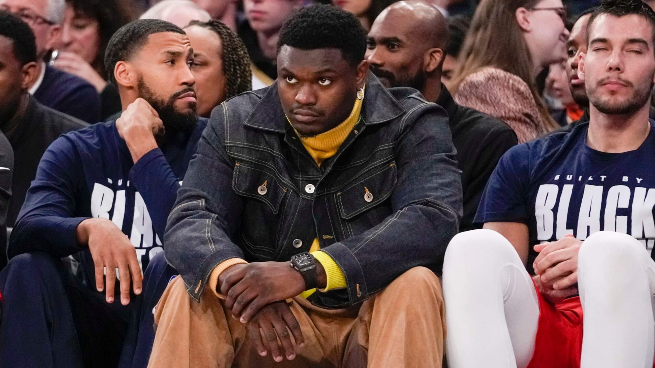 New Orleans Pelicans forward Zion Williamson during the second half of an NBA basketball game against the New York Knicks, Saturday, Feb. 25, 2023, at Madison Square Garden in New York. The Knicks won 128-106. (AP Photo/Mary Altaffer)