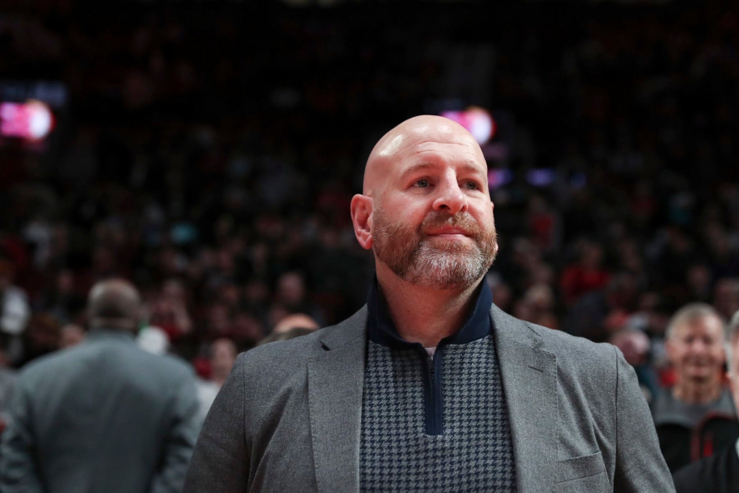 PORTLAND, OREGON - JANUARY 02: Portland Trail Blazers general manager Joe Cronin stands courtside prior to a game between the Trail Blazers and the Detroit Pistons at Moda Center on January 02, 2023 in Portland, Oregon. NOTE TO USER: User expressly acknowledges and agrees that, by downloading and or using this photograph, User is consenting to the terms and conditions of the Getty Images License Agreement. (Photo by Amanda Loman/Getty Images) PORTLAND, OREGON - JANUARY 02: Portland Trail Blazers general manager Joe Cronin stands courtside prior to a game between the Trail Blazers and the Detroit Pistons at Moda Center on January 02, 2023 in Portland, Oregon. NOTE TO USER: User expressly acknowledges and agrees that, by downloading and or using this photograph, User is consenting to the terms and conditions of the Getty Images License Agreement. (Photo by Amanda Loman/Getty Images)