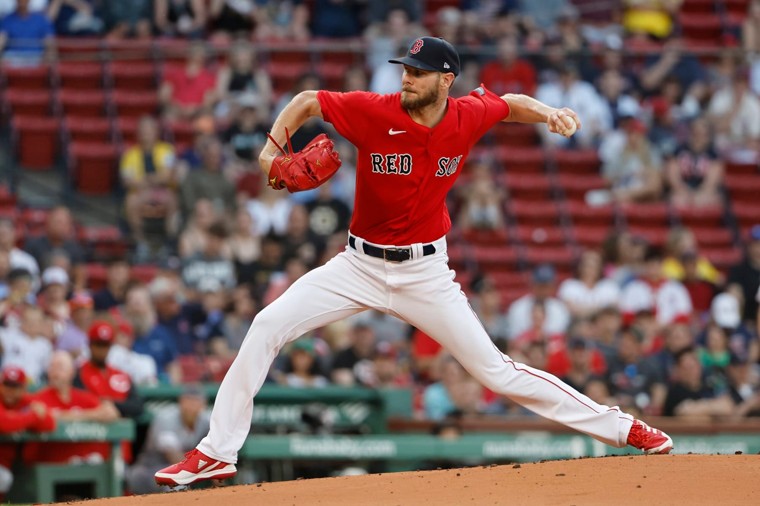 BOSTON, MA - JUNE 1: Chris Sale #41 of the Boston Red Sox pitches during the first inning against the Cincinnati Reds at Fenway Park on June 1, 2023 in Boston, Massachusetts. (Photo By Winslow Townson/Getty Images) BOSTON, MA - JUNE 1: Chris Sale #41 of the Boston Red Sox pitches during the first inning against the Cincinnati Reds at Fenway Park on June 1, 2023 in Boston, Massachusetts. (Photo By Winslow Townson/Getty Images)