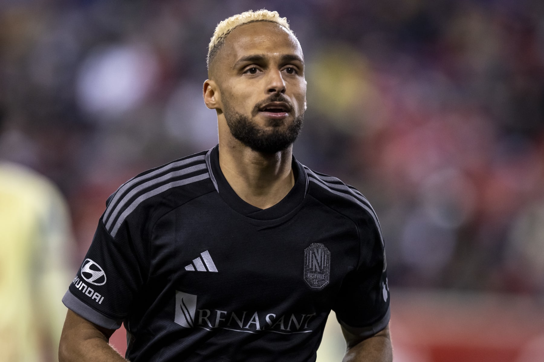 HARRISON, NJ - MARCH 04: Hany Mukhtar #10 of Nashville SC in the second half of the Major League Soccer match against New York Red Bulls at Red Bull Arena on March 4, 2023 in Harrison, New Jersey. (Photo by Ira L. Black - Corbis/Getty Images)