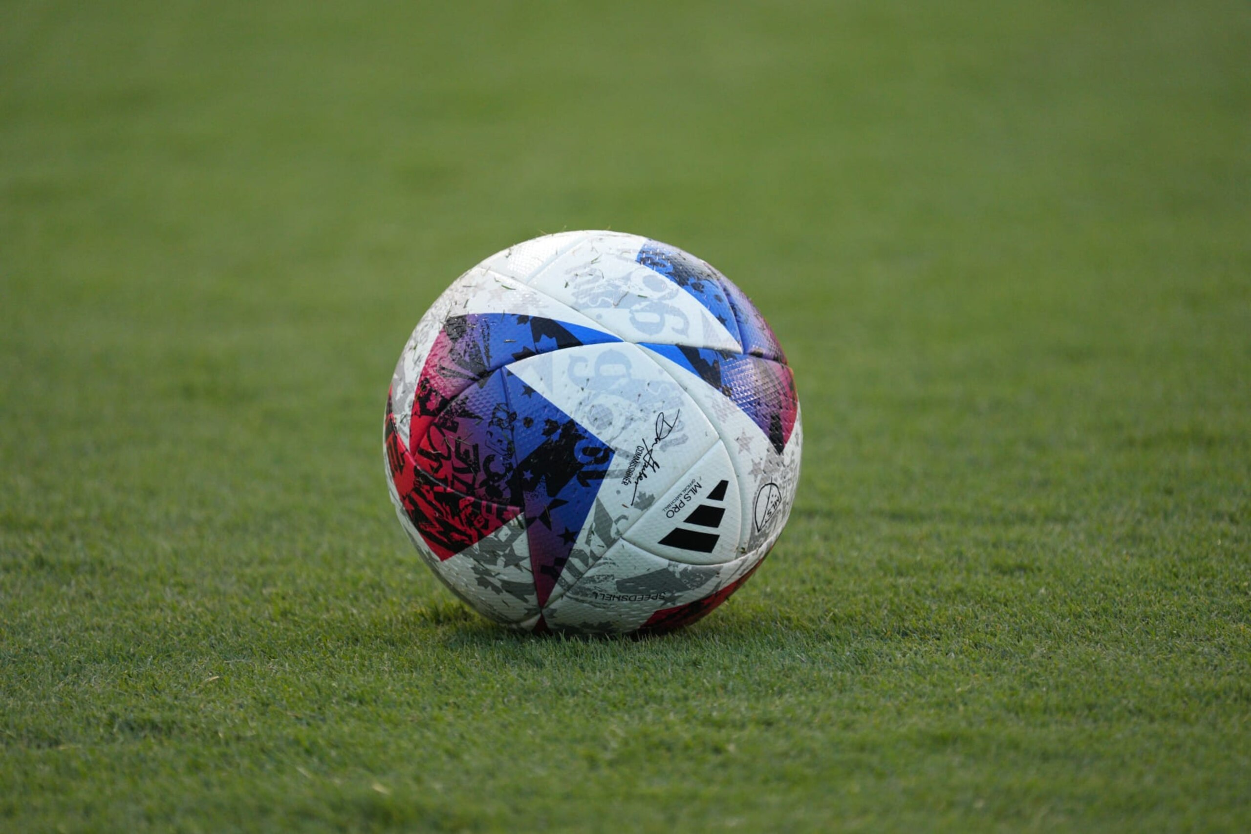 CHESTER, PA - MAY 31: A soccer ball sits on the turf during the game between Charlotte FC and the Philadelphia Union on May 31, 2023 at Subaru Park in Chester, PA. (Photo by Andy Lewis/Icon Sportswire via Getty Images)