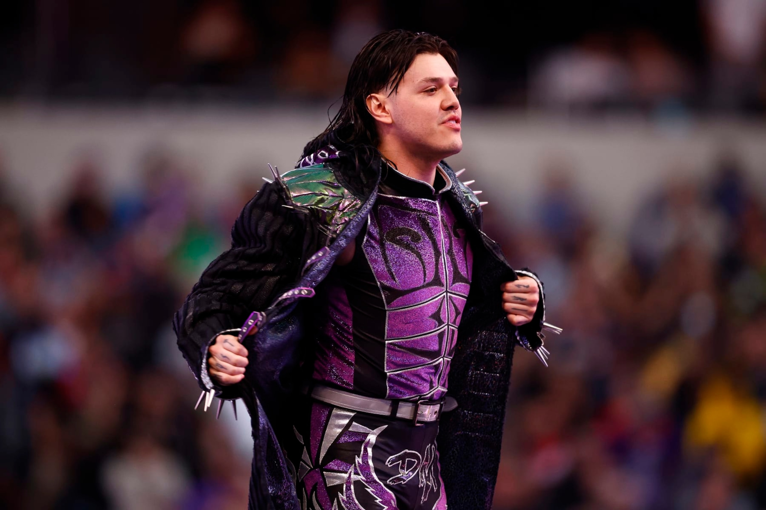 INGLEWOOD, CALIFORNIA - APRIL 01:  Dominik Mysterio during WrestleMania Goes Hollywood at SoFi Stadium on April 01, 2023 in Inglewood, California. (Photo by Ronald Martinez/Getty Images)
