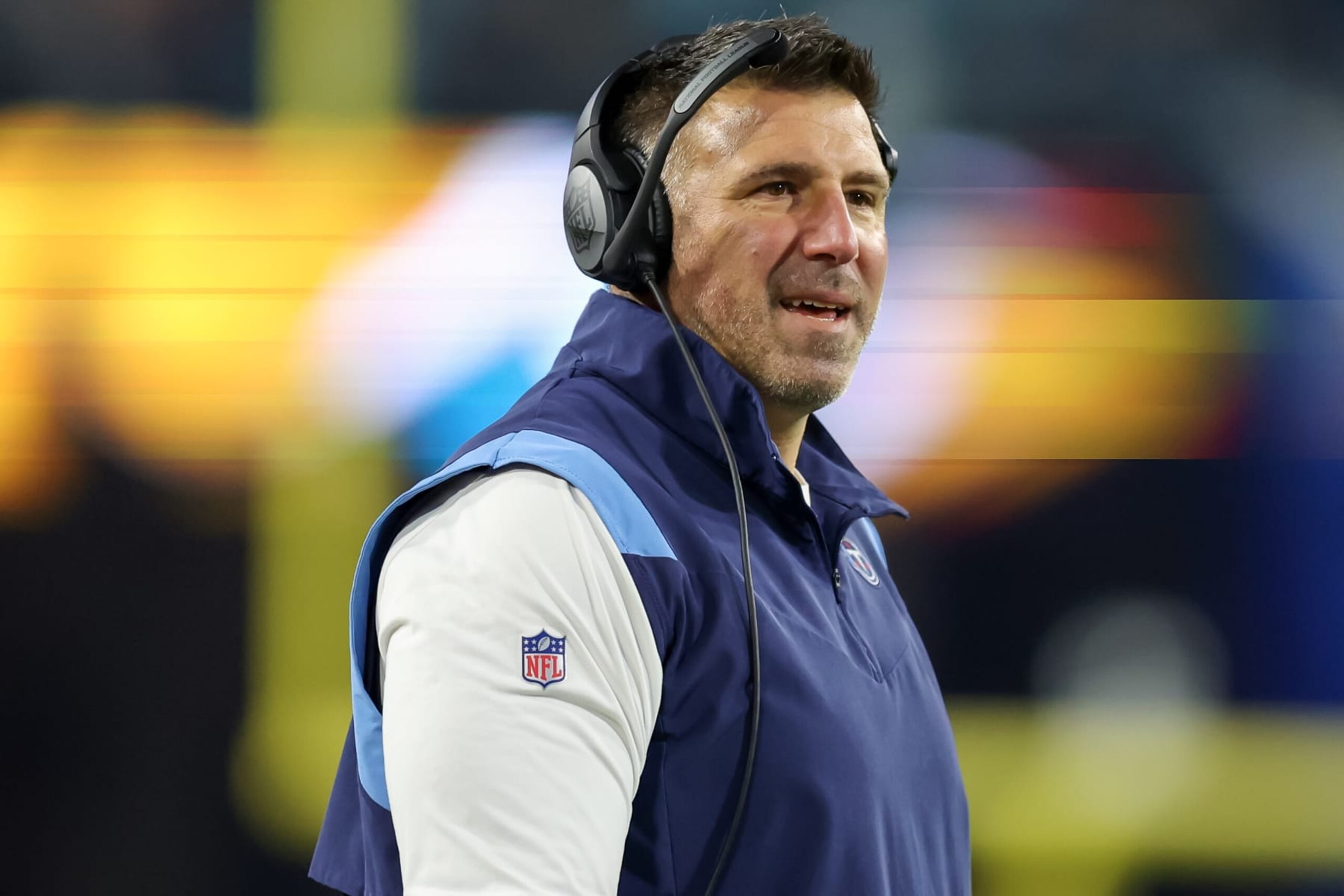 JACKSONVILLE, FLORIDA - JANUARY 8: Head coach Mike Vrabel of the Tennessee Titans against the Jacksonville Jaguars at TIAA Bank Field on January 8, 2023 in Jacksonville, Florida. (Photo by Mike Carlson/Getty Images) JACKSONVILLE, FLORIDA - JANUARY 8: Head coach Mike Vrabel of the Tennessee Titans against the Jacksonville Jaguars at TIAA Bank Field on January 8, 2023 in Jacksonville, Florida. (Photo by Mike Carlson/Getty Images)