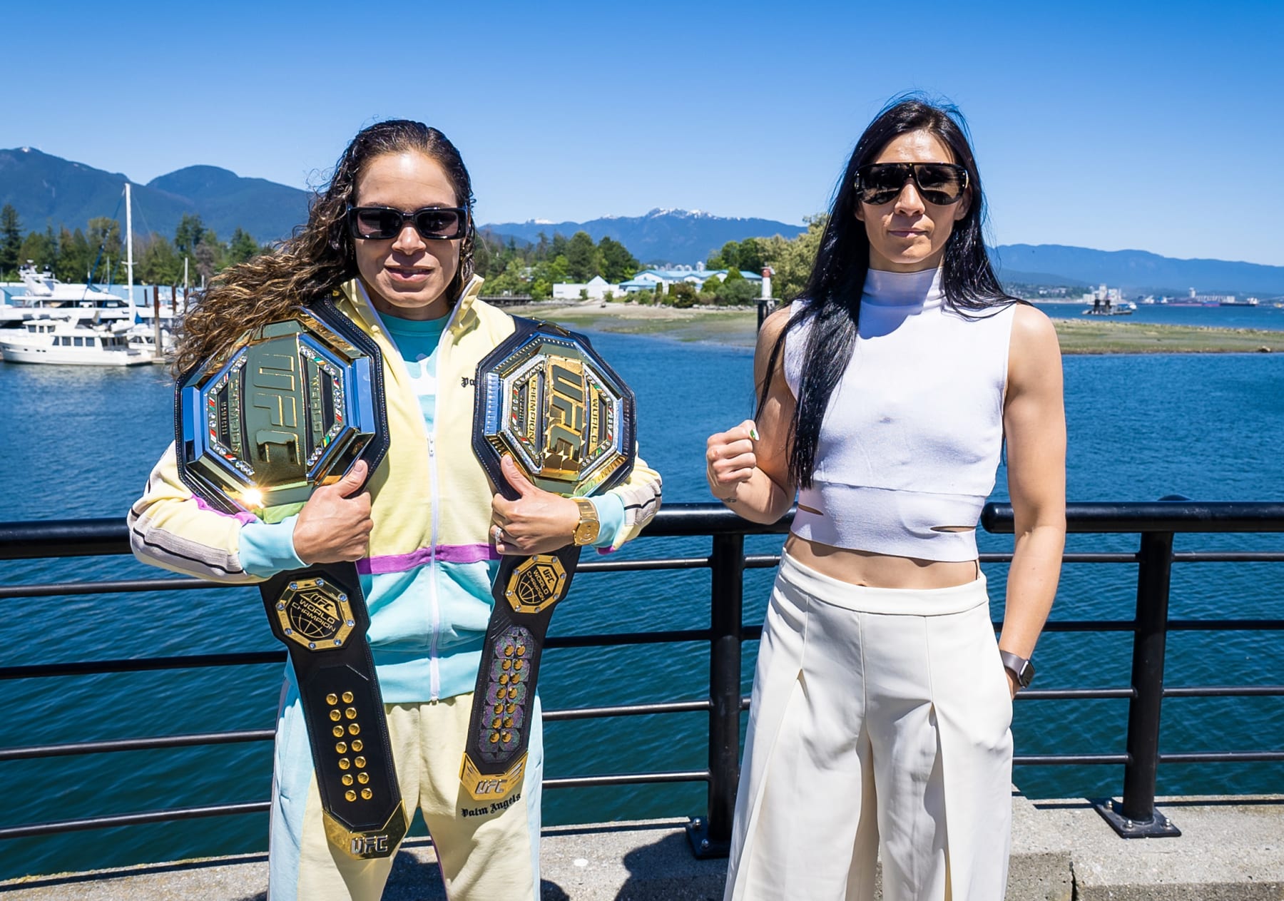 Amanda Nunes (left) and Irene Aldana. 