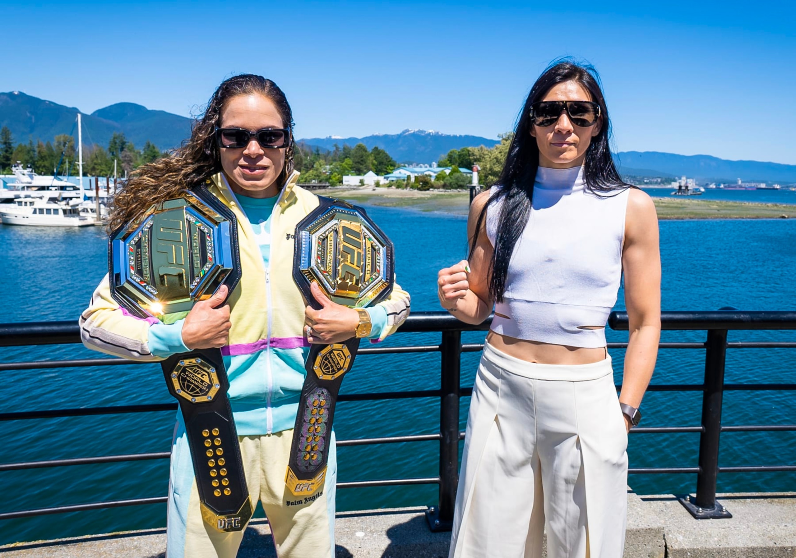 Amanda Nunes (left) and Irene Aldana. 
