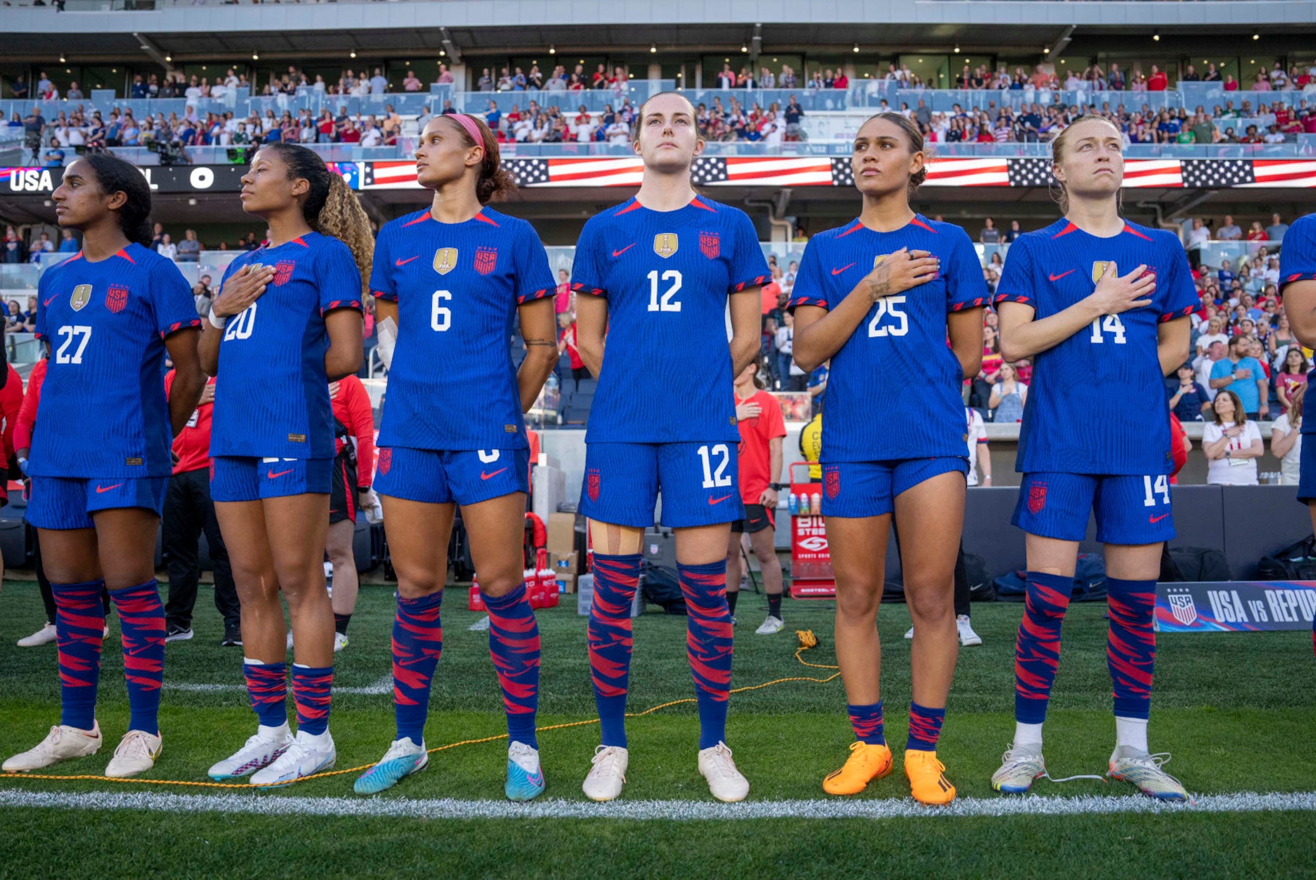 ST LOUIS, MO - APRIL 11: Tierna Davidson #12 of the United States stands on the sideline before a game between the Republic of Ireland and the USWNT at CITYPARK on April 11, 2023 in St Louis, Missouri. (Photo by Brad Smith/USSF/Getty Images) ST LOUIS, MO - APRIL 11: Tierna Davidson #12 of the United States stands on the sideline before a game between the Republic of Ireland and the USWNT at CITYPARK on April 11, 2023 in St Louis, Missouri. (Photo by Brad Smith/USSF/Getty Images)