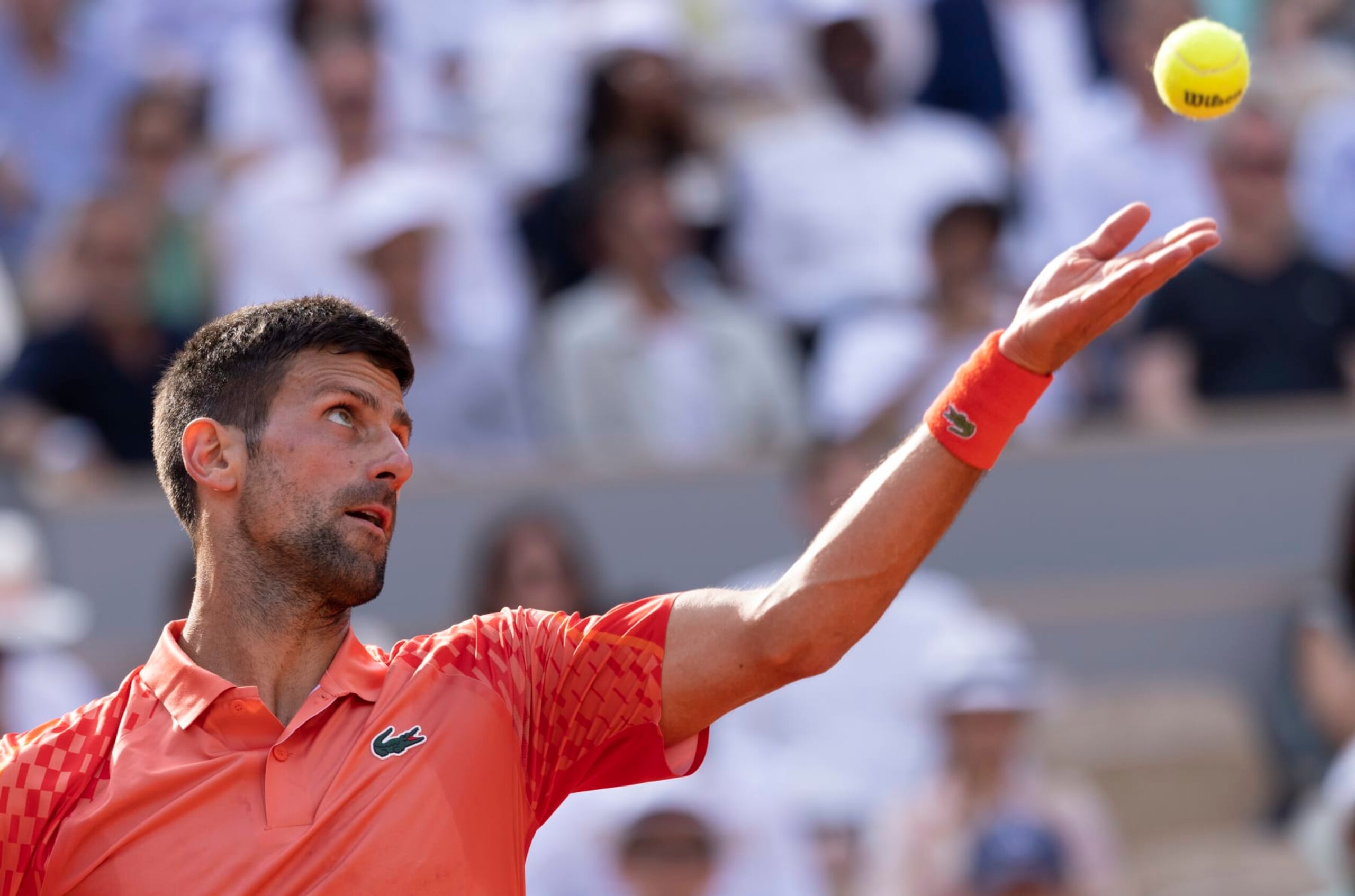 PARIS, FRANCE - JUNE 09: Novak Djokovic of Serbia during the Men's Singles Semi Final match on Day Thirteen of the 2023 French Open at Roland Garros on June 09, 2023 in Paris, France. (Photo by Tnani Badreddine/DeFodi Images via Getty Images)