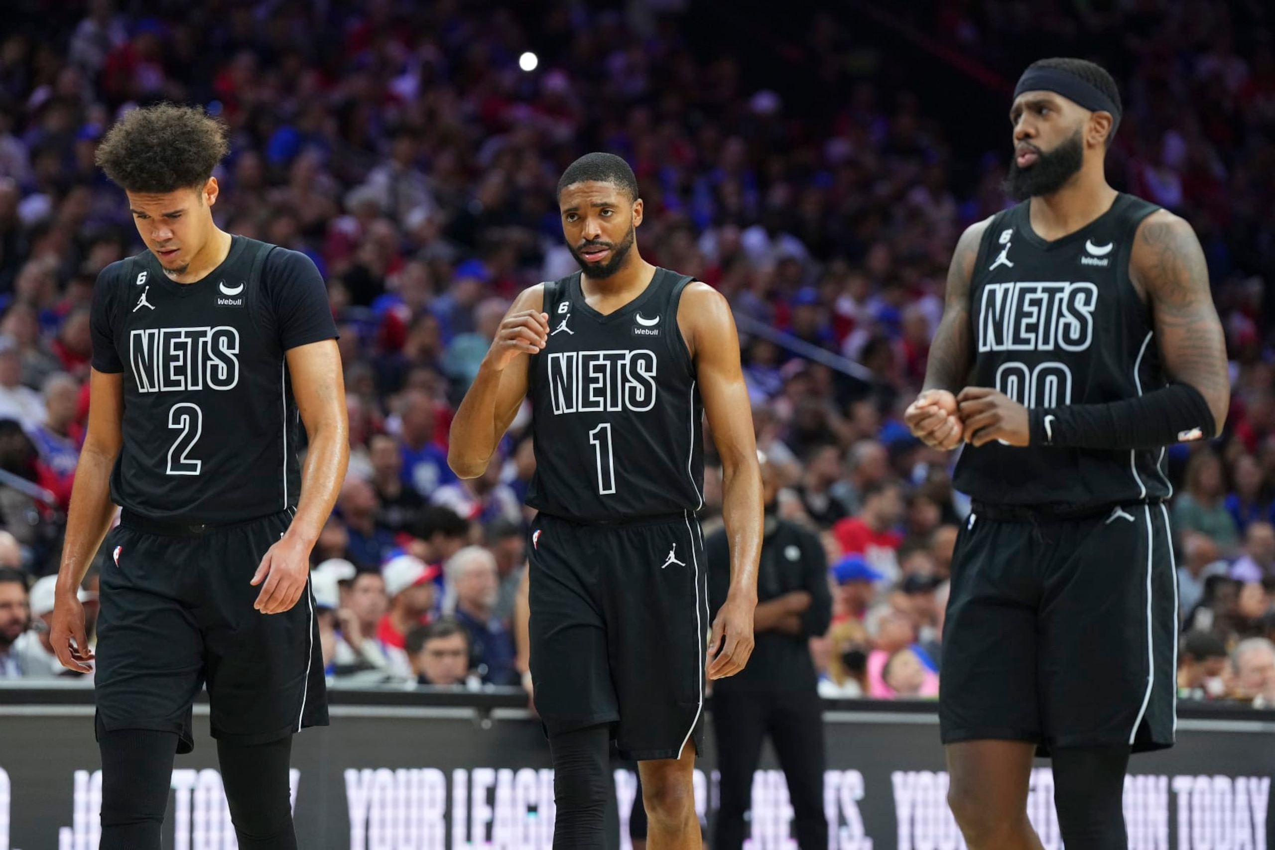 Cameron Johnson, Mikal Bridges and Royce O'Neale