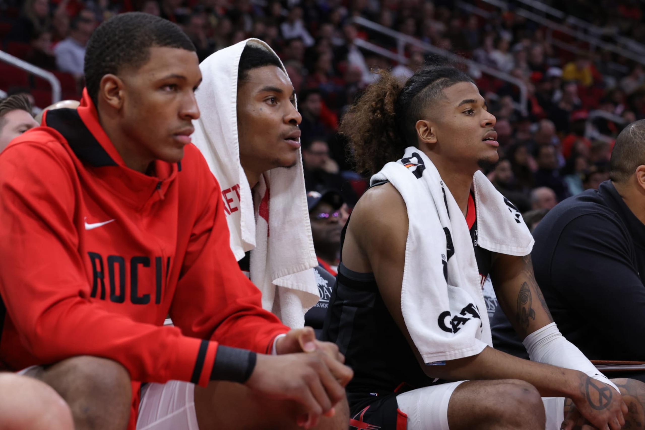 Jabari Smith Jr., Kevin Porter Jr. and Jalen Green