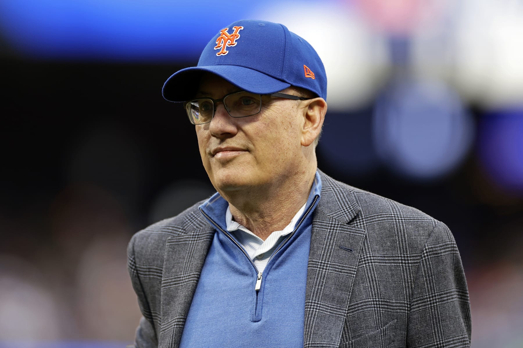 NEW YORK, NY - JUNE 3: Steve Cohen owner of the New York Mets on the field before a game against the Toronto Blue Jays at Citi Field on June 3, 2023 in the Queens borough of New York City. (Photo by Adam Hunger/Getty Images)