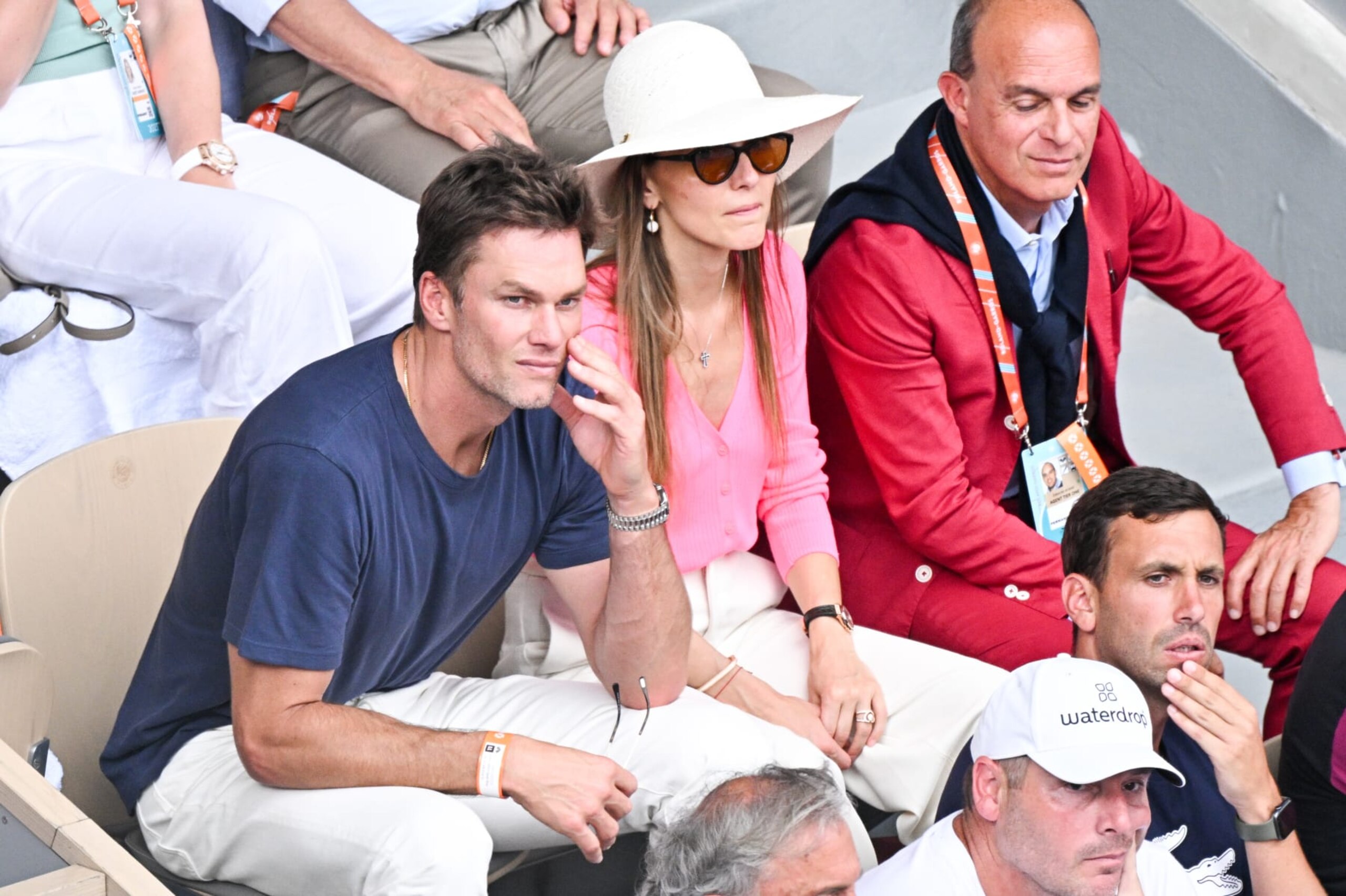 PARIS, FRANCE - JUNE 11: Tom Brady and Jelena Djokovic attend the 2023 French Open at Roland Garros on June 11, 2023 in Paris, France. (Photo by Stephane Cardinale - Corbis/Corbis via Getty Images)