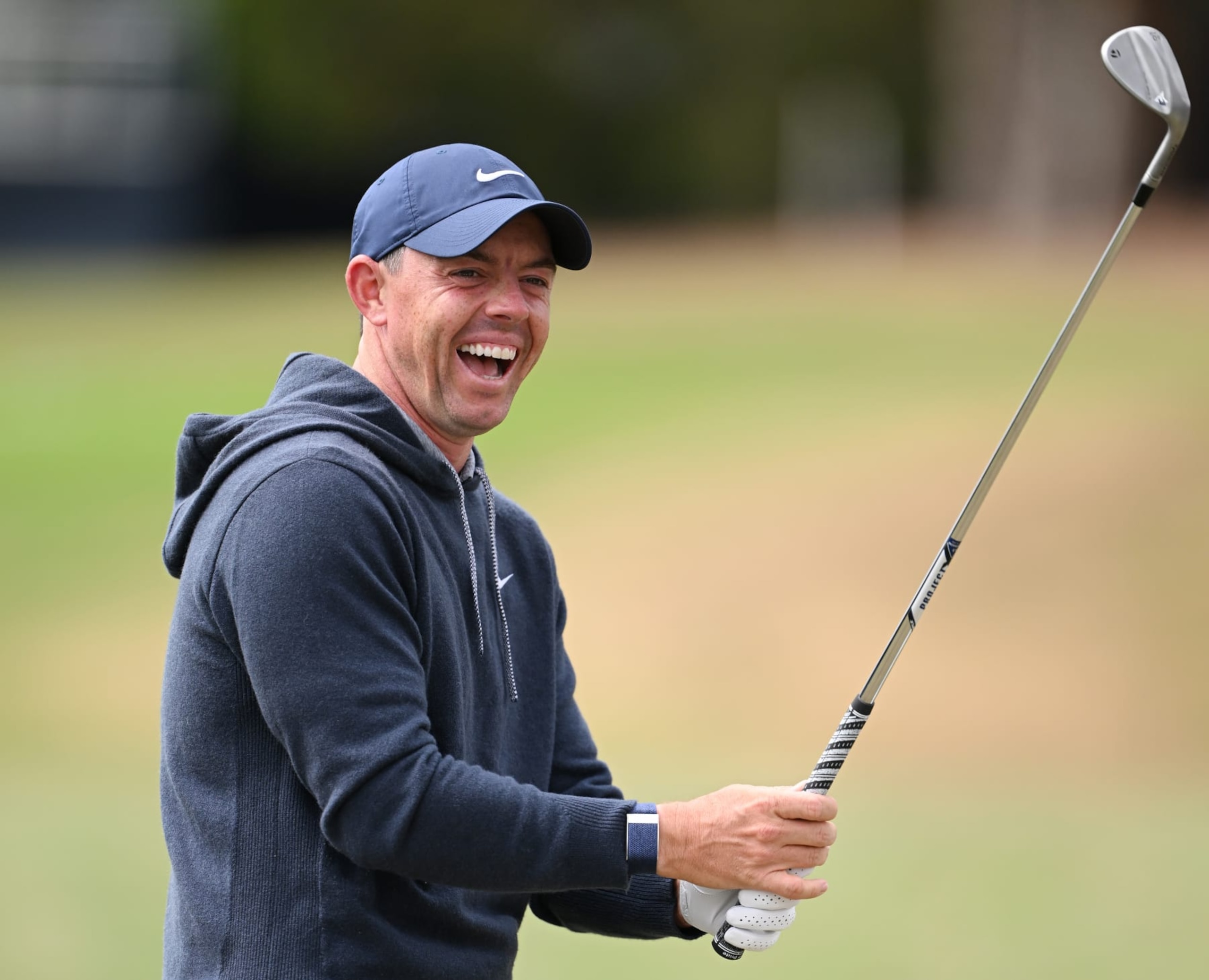 LOS ANGELES, CALIFORNIA - JUNE 12:  Rory McIlroy of Northern Ireland looks on from the range during a practice round prior to the 123rd U.S. Open Championship at The Los Angeles Country Club on June 12, 2023 in Los Angeles, California. (Photo by Ross Kinnaird/Getty Images)