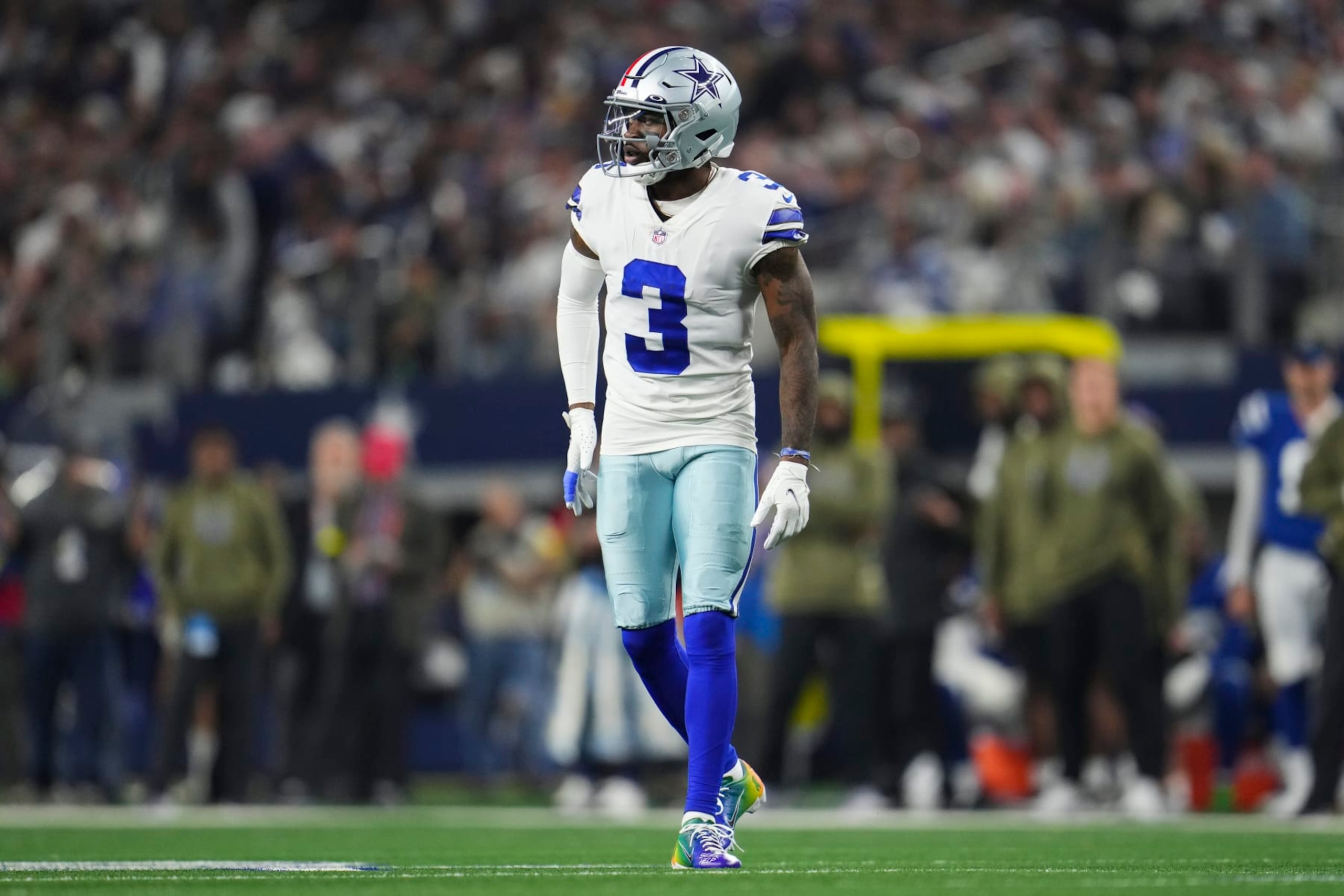 ARLINGTON, TX - DECEMBER 04: Anthony Brown #3 of the Dallas Cowboys gets set against the Indianapolis Colts at AT&T Stadium on December 4, 2022 in Arlington, Texas. (Photo by Cooper Neill/Getty Images)