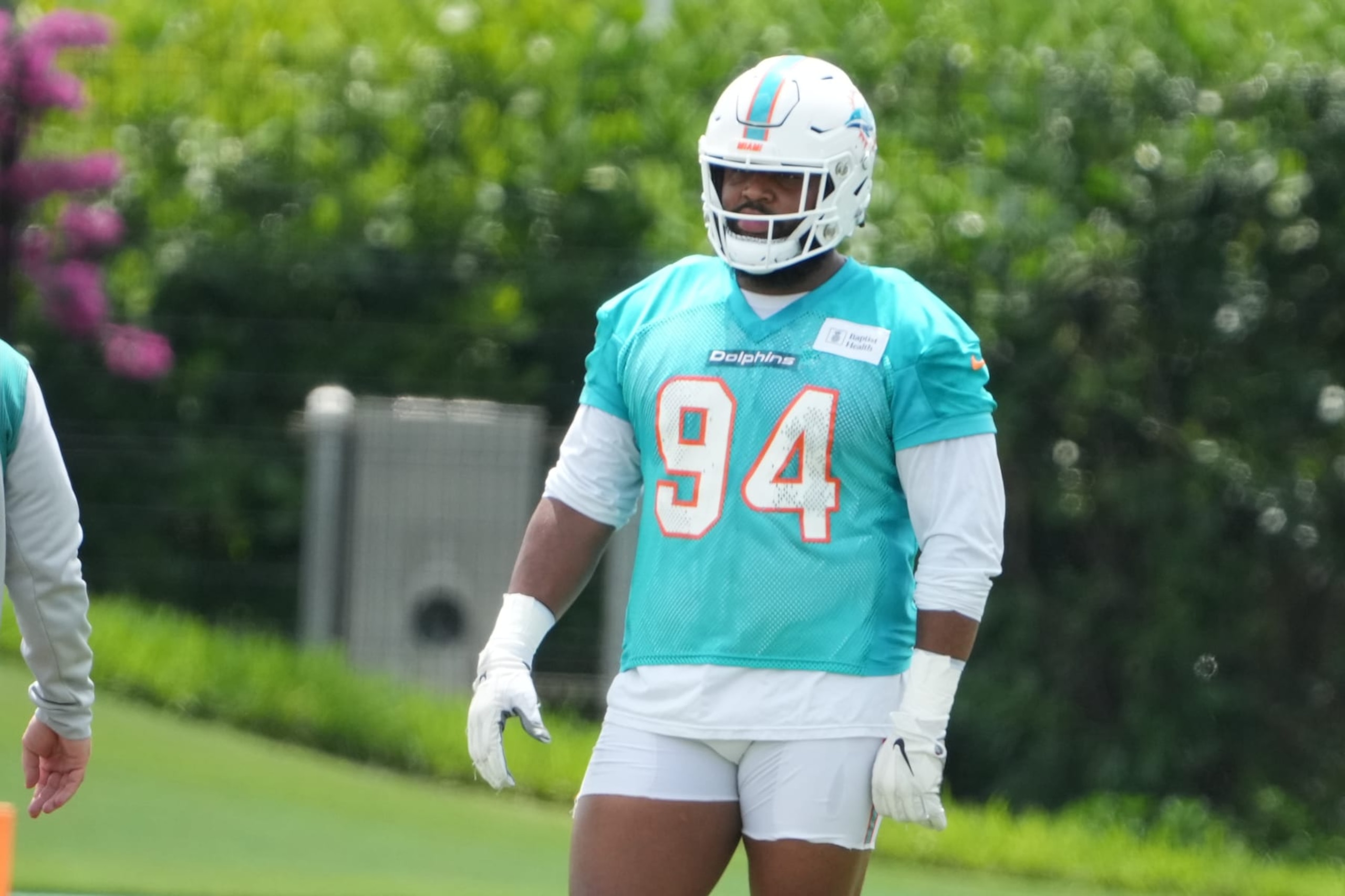 MIAMI GARDENS, FL - JUNE 08: Miami Dolphins defensive tackle Christian Wilkins (94) listens to a coach during the Miami Dolphins OTA on Thursday, June 8, 2023 at Baptist Health Training Facility in Miami Gardens Fla. (Photo by Peter Joneleit/Icon Sportswire via Getty Images) MIAMI GARDENS, FL - JUNE 08: Miami Dolphins defensive tackle Christian Wilkins (94) listens to a coach during the Miami Dolphins OTA on Thursday, June 8, 2023 at Baptist Health Training Facility in Miami Gardens Fla. (Photo by Peter Joneleit/Icon Sportswire via Getty Images)