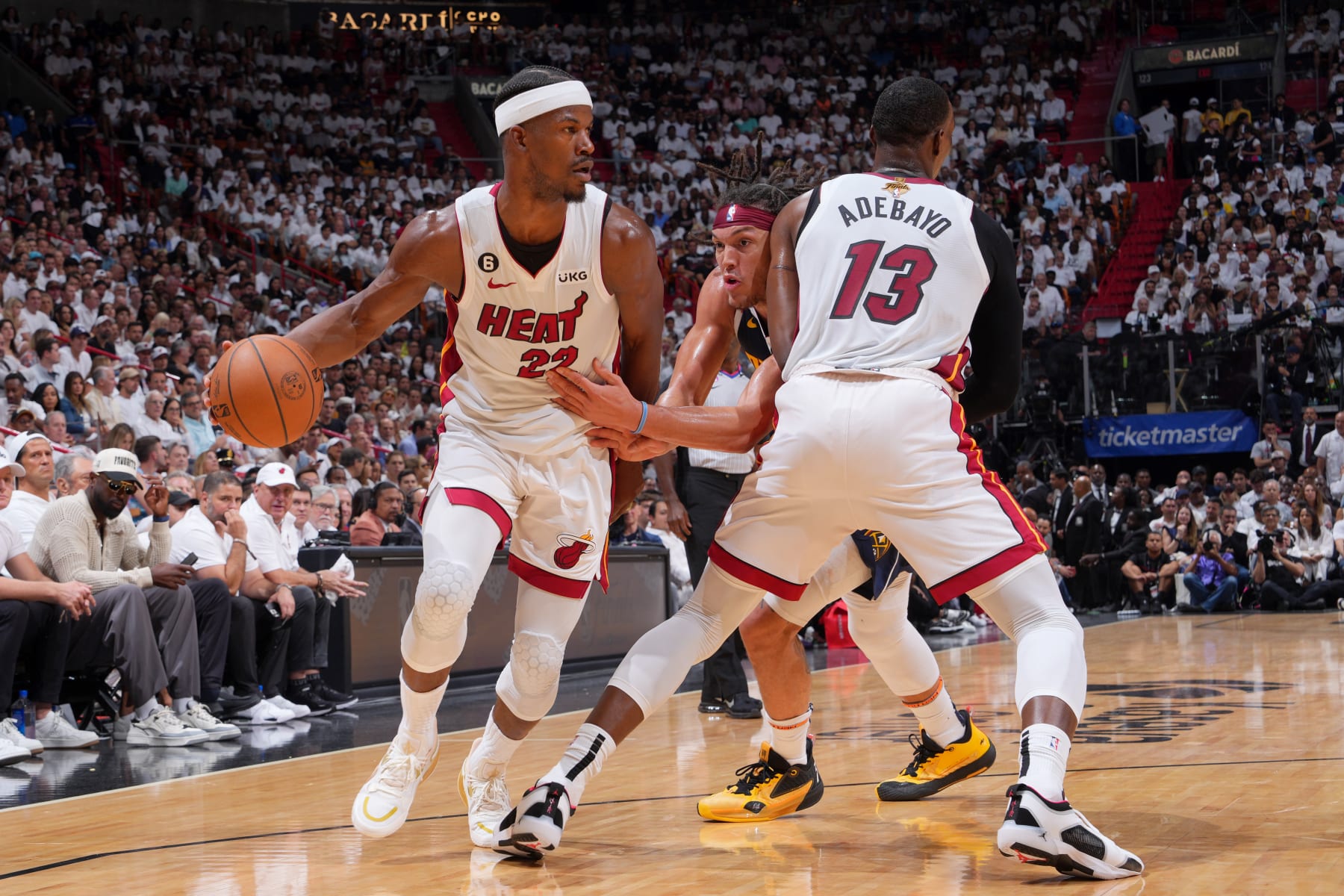 Jimmy Butler, Aaron Gordon and Bam Adebayo