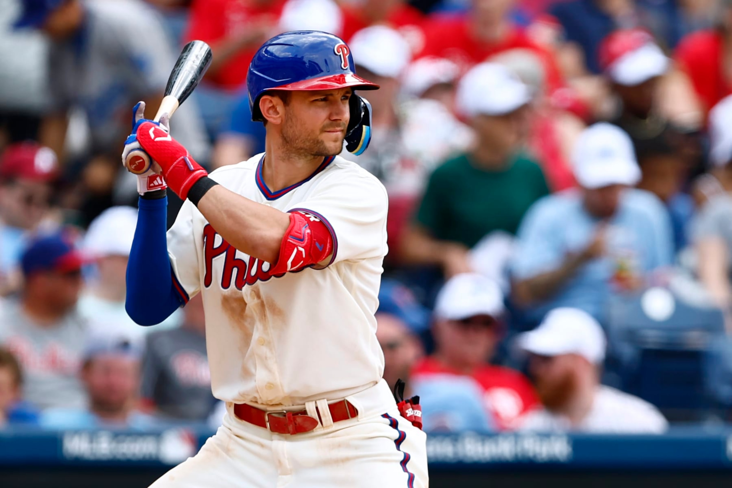 PHILADELPHIA, PENNSYLVANIA - JUNE 11: Trea Turner #7 of the Philadelphia Phillies in action against the Los Angeles Dodgers during a game at Citizens Bank Park on June 11, 2023 in Philadelphia, Pennsylvania. (Photo by Rich Schultz/Getty Images)