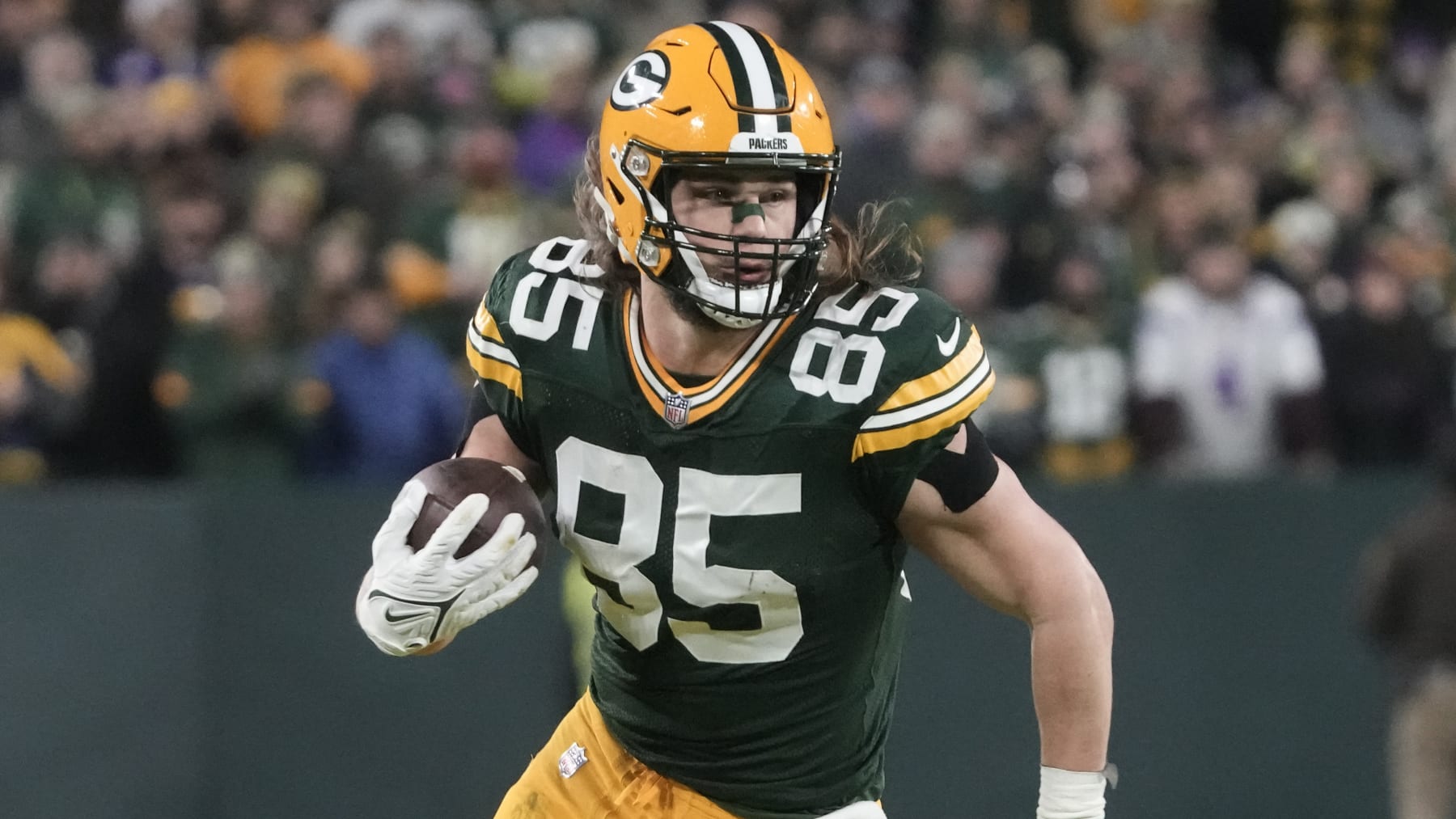 Green Bay Packers' Robert Tonyan during an NFL football game against the Minnesota Vikings Sunday, Jan. 1, 2023, in Green Bay, Wis. (AP Photo/Morry Gash)