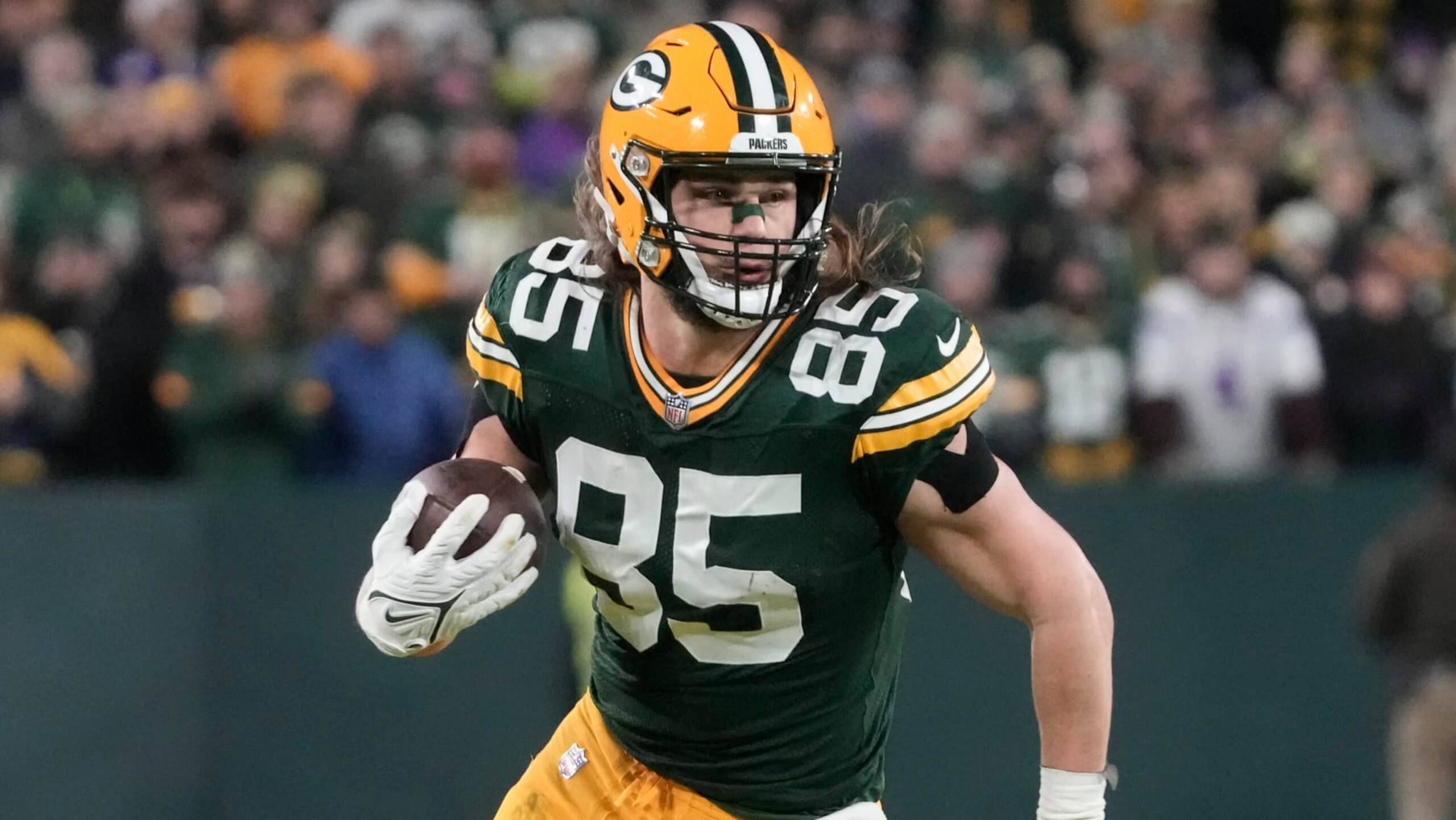 Green Bay Packers' Robert Tonyan during an NFL football game against the Minnesota Vikings Sunday, Jan. 1, 2023, in Green Bay, Wis. (AP Photo/Morry Gash)