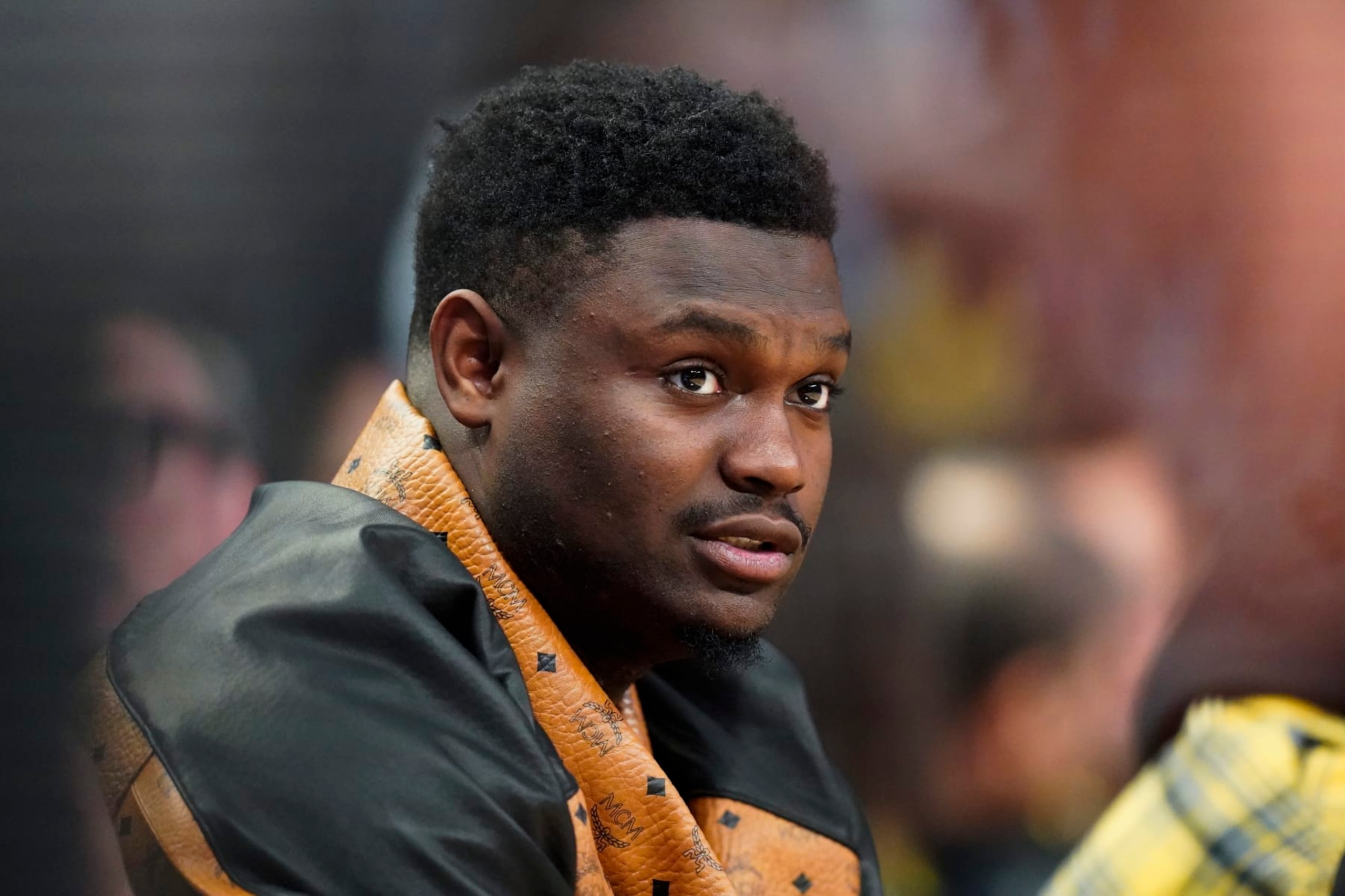 NBA All Star Zion Williamson, of the New Orleans Pelicans, watches an NBA Rising Stars semifinal basketball game, Friday, Feb. 17, 2023, in Salt Lake City. (AP Photo/Rick Bowmer) NBA All Star Zion Williamson, of the New Orleans Pelicans, watches an NBA Rising Stars semifinal basketball game, Friday, Feb. 17, 2023, in Salt Lake City. (AP Photo/Rick Bowmer)