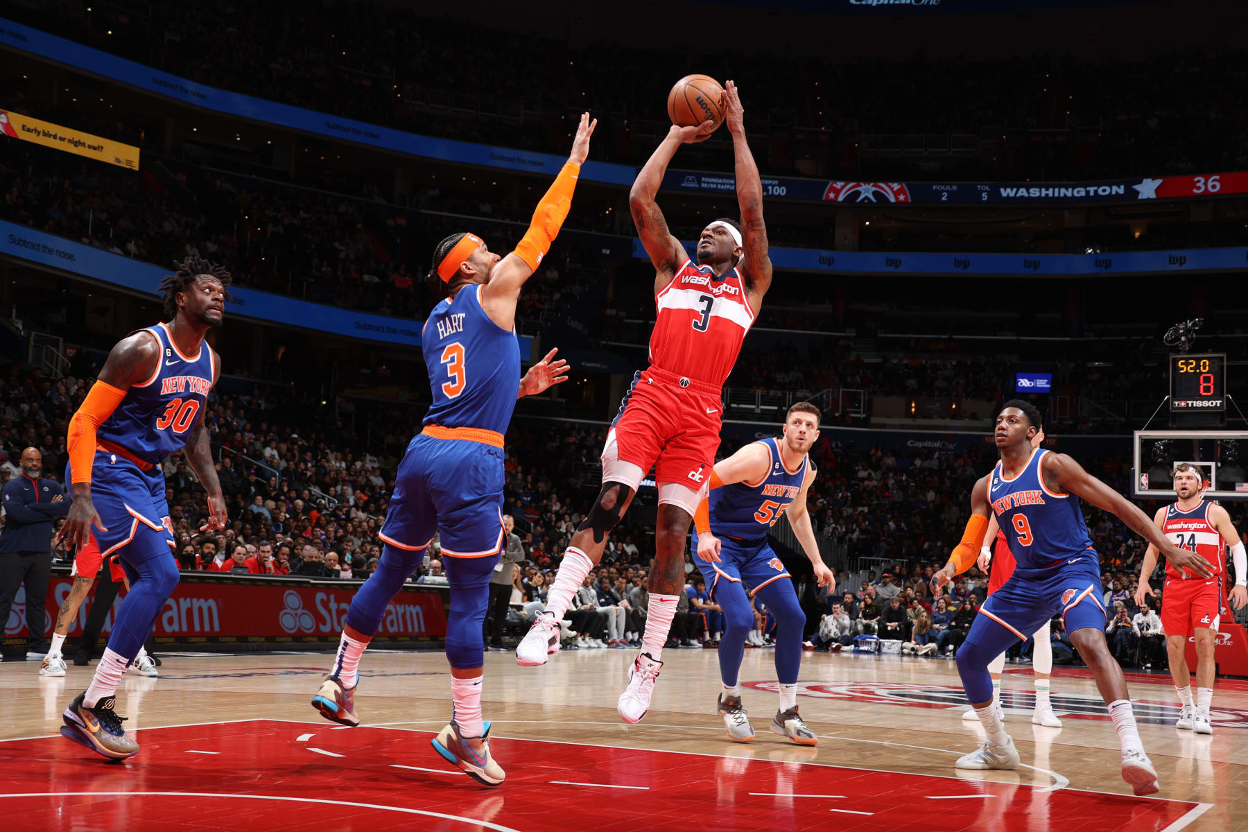 Julius Randle, Josh Hart, Bradley Beal, Isaiah Hartenstein and RJ Barrett