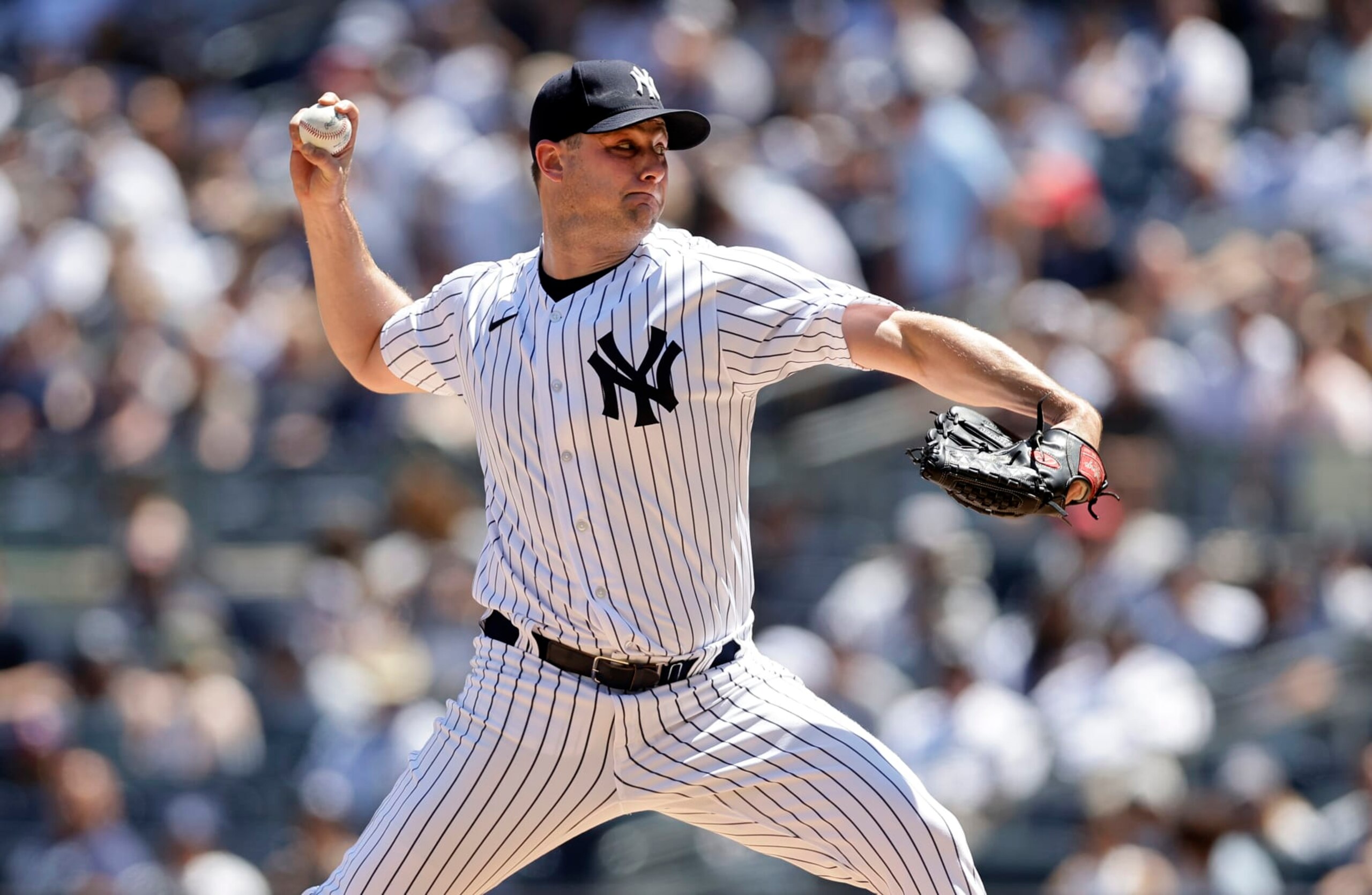 NEW YORK, NEW YORK - MAY 28:  Gerrit Cole #45 of the New York Yankees pitches during the first inning against the San Diego Padres at Yankee Stadium on May 28, 2023 in the Bronx borough of New York City. (Photo by Jim McIsaac/Getty Images)