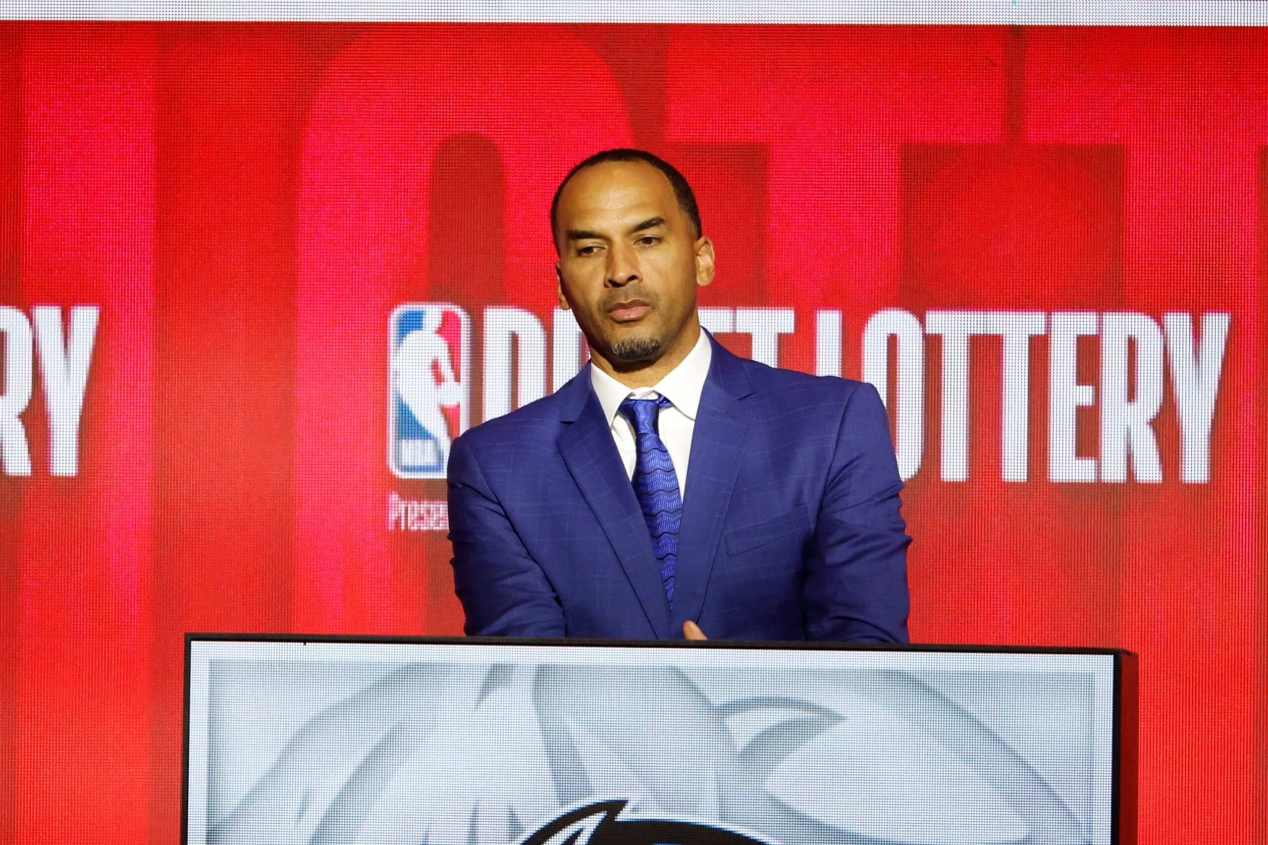 CHICAGO,IL - MAY 16: EVP and General Manager Nico Harrison represents the Dallas Mavericks during the 2023 NBA Draft Lottery at McCormick Place on May 16, 2023 in Chicago, Illinois. NOTE TO USER: User expressly acknowledges and agrees that, by downloading and or using this photograph, user is consenting to the terms and conditions of the Getty Images License Agreement. Mandatory Copyright Notice: Copyright 2023 NBAE (Photo by Kamil Krzaczynski/NBAE via Getty Images)
