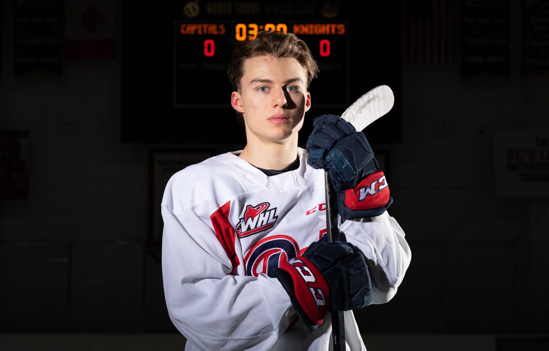 NORTH VANCOUVER, CA - APRIL 21: Connor Bedard of North Vancouver pose for photos at William Woollett Jr. Aquatics Center on April 21, 2023 in North Vancouver, British Columbia. (Photo by Johnny Hayward/Getty Images)