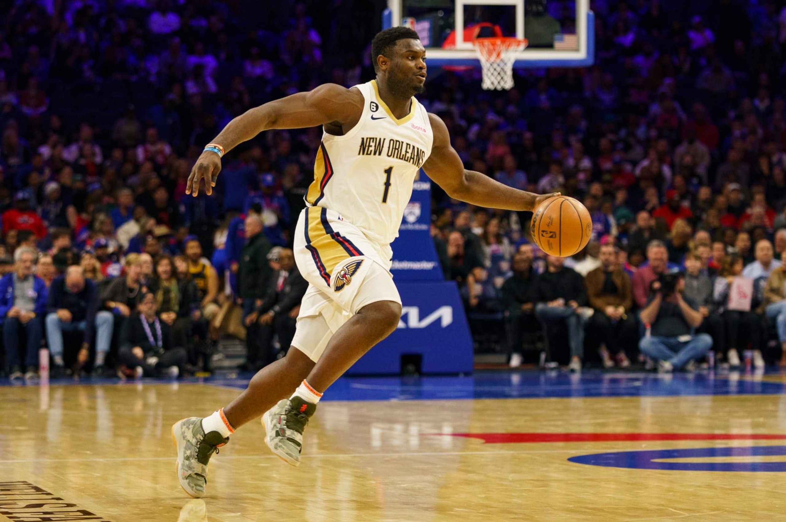New Orleans Pelicans' Zion Williamson in action during an NBA basketball game against the Philadelphia 76ers, Monday, Jan. 2, 2023, in Philadelphia. The 76ers won 120-111. (AP Photo/Chris Szagola) New Orleans Pelicans' Zion Williamson in action during an NBA basketball game against the Philadelphia 76ers, Monday, Jan. 2, 2023, in Philadelphia. The 76ers won 120-111. (AP Photo/Chris Szagola)
