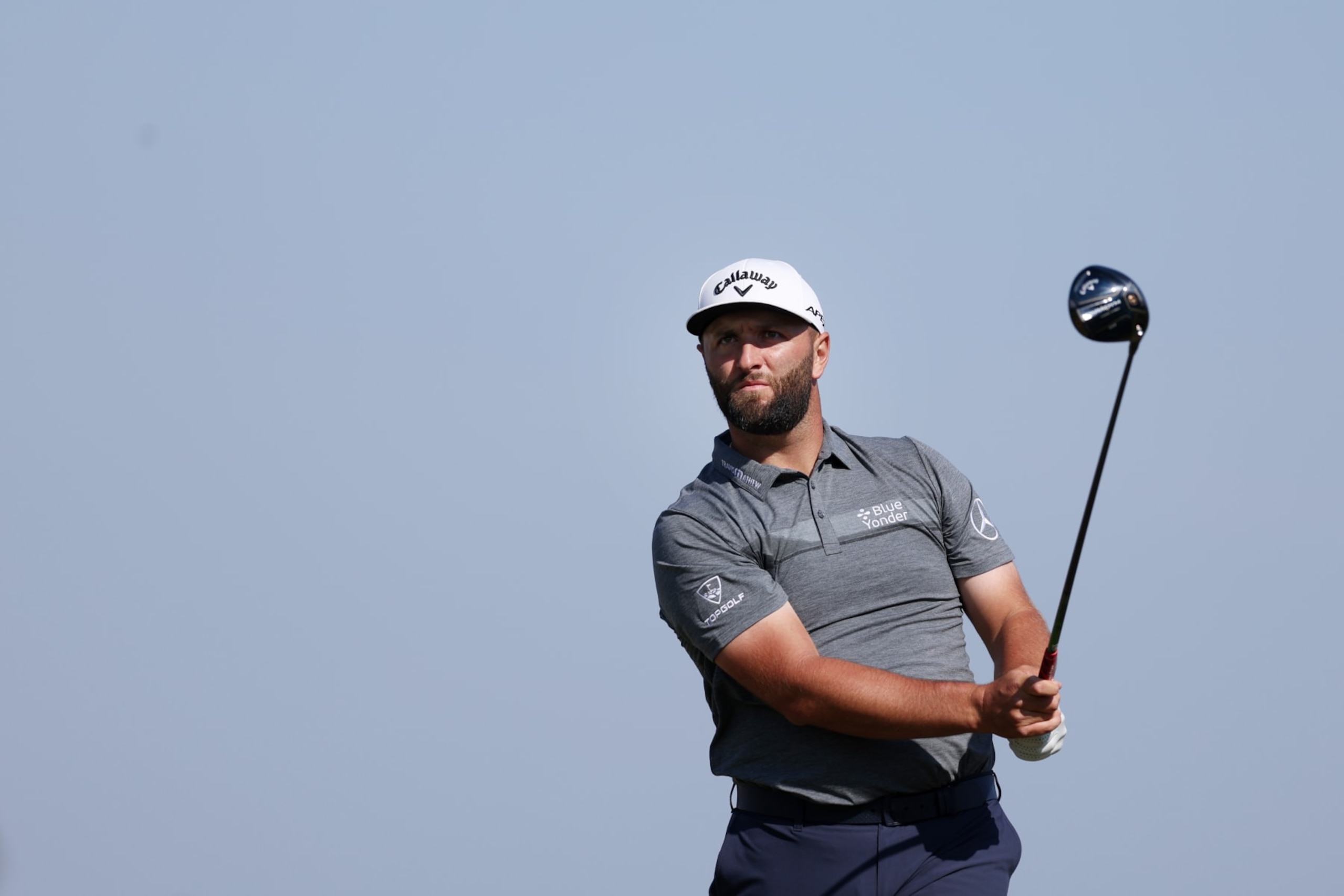 LOS ANGELES, CALIFORNIA - JUNE 16: Jon Rahm of Spain plays his shot from the tenth tee during the second round of the 123rd U.S. Open Championship at The Los Angeles Country Club on June 16, 2023 in Los Angeles, California. (Photo by Richard Heathcote/Getty Images)