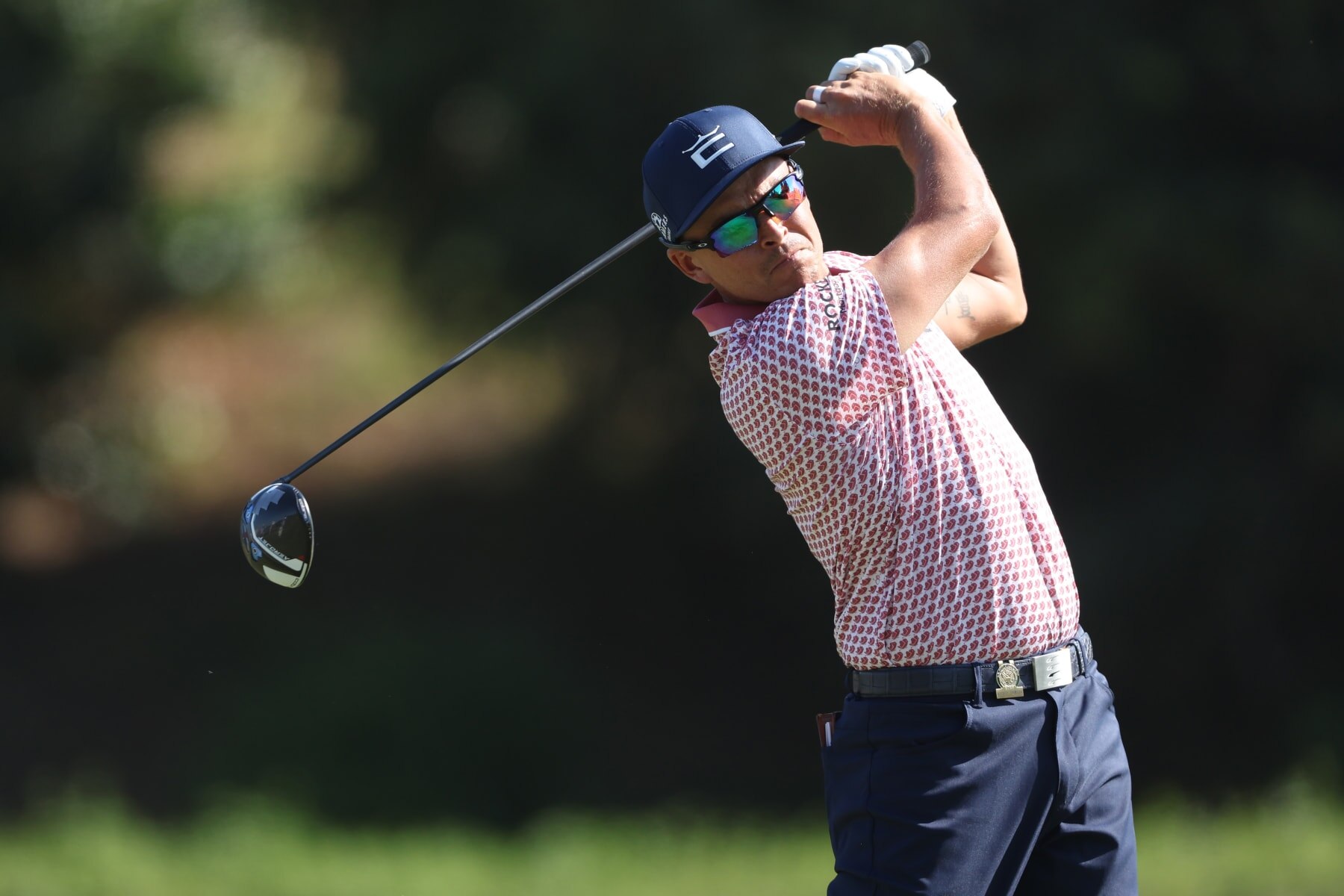 LOS ANGELES, CALIFORNIA - JUNE 17: Rickie Fowler of the United States plays his shot from the seventh tee during the third round of the 123rd U.S. Open Championship at The Los Angeles Country Club on June 17, 2023 in Los Angeles, California. (Photo by Sean M. Haffey/Getty Images)