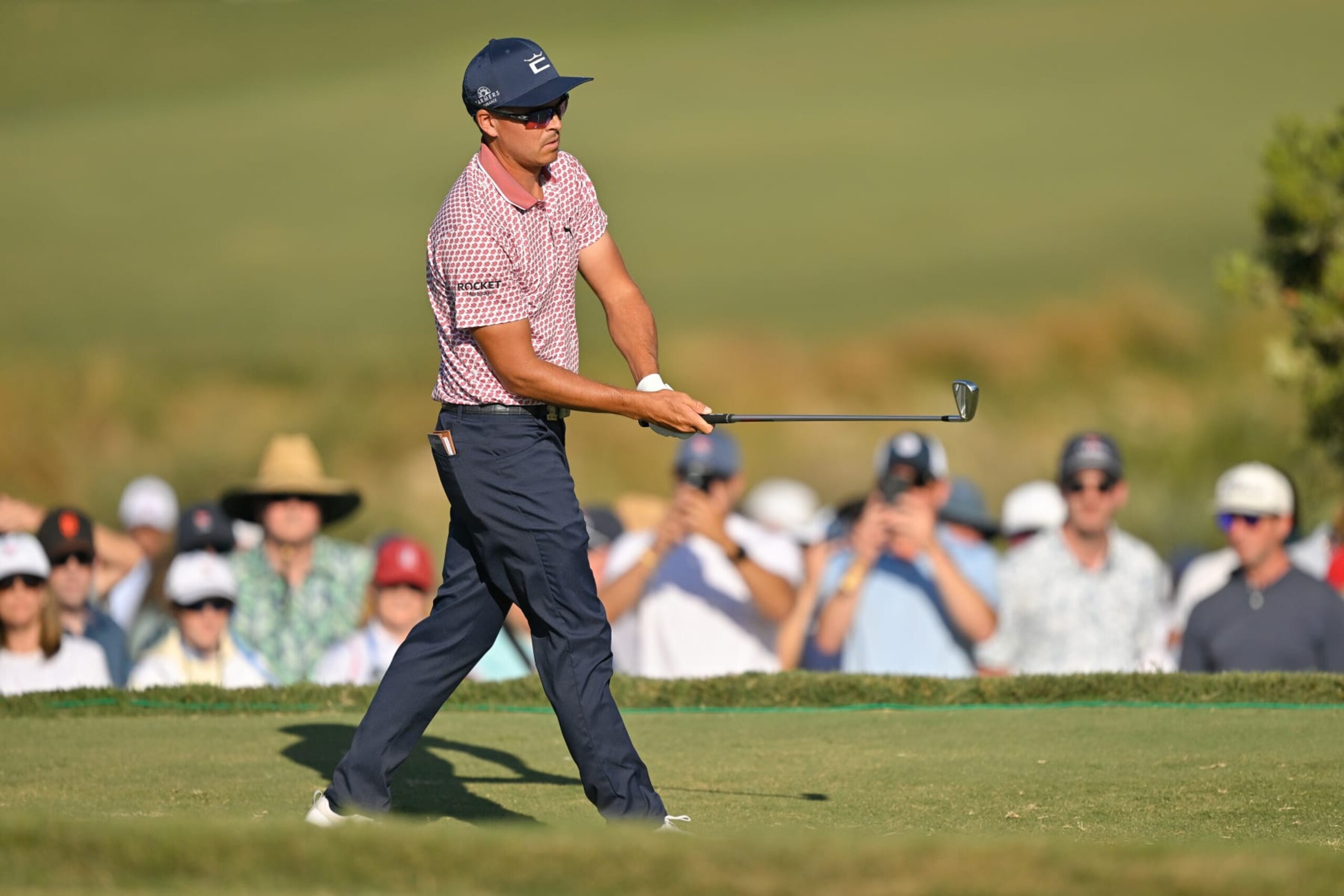 LOS ANGELES, CALIFORNIA - JUNE 17: Rickie Fowler approaches his ball on the ninth tee box during the third round of the 123rd U.S. Open Championship at The Los Angeles Country Club (North Course) on June 17, 2023 in Los Angeles, California. (Photo by Ben Jared/PGA TOUR via Getty Images)