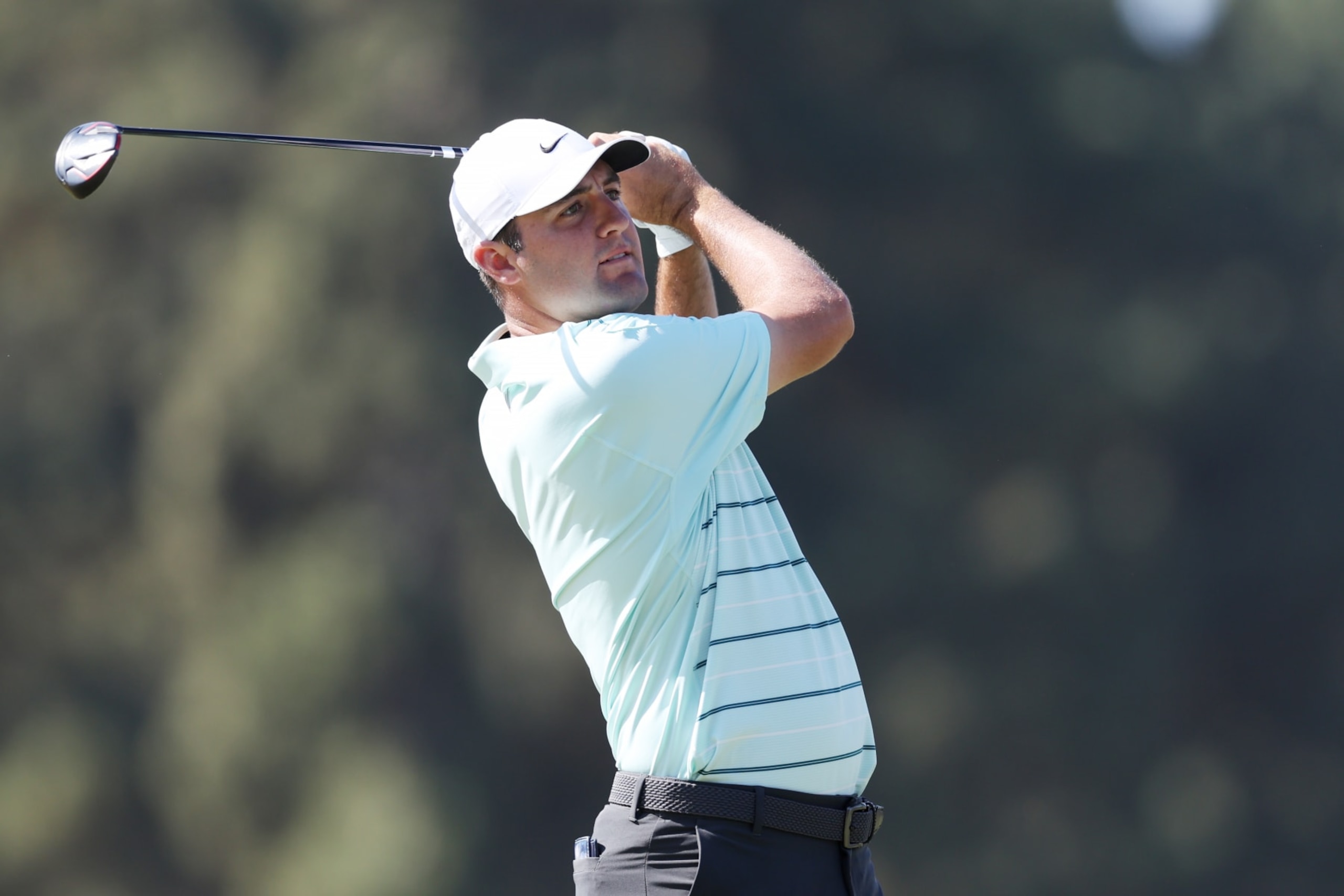 LOS ANGELES, CALIFORNIA - JUNE 17: Scottie Scheffler of the United States plays his shot from the eighth tee during the third round of the 123rd U.S. Open Championship at The Los Angeles Country Club on June 17, 2023 in Los Angeles, California. (Photo by Richard Heathcote/Getty Images)