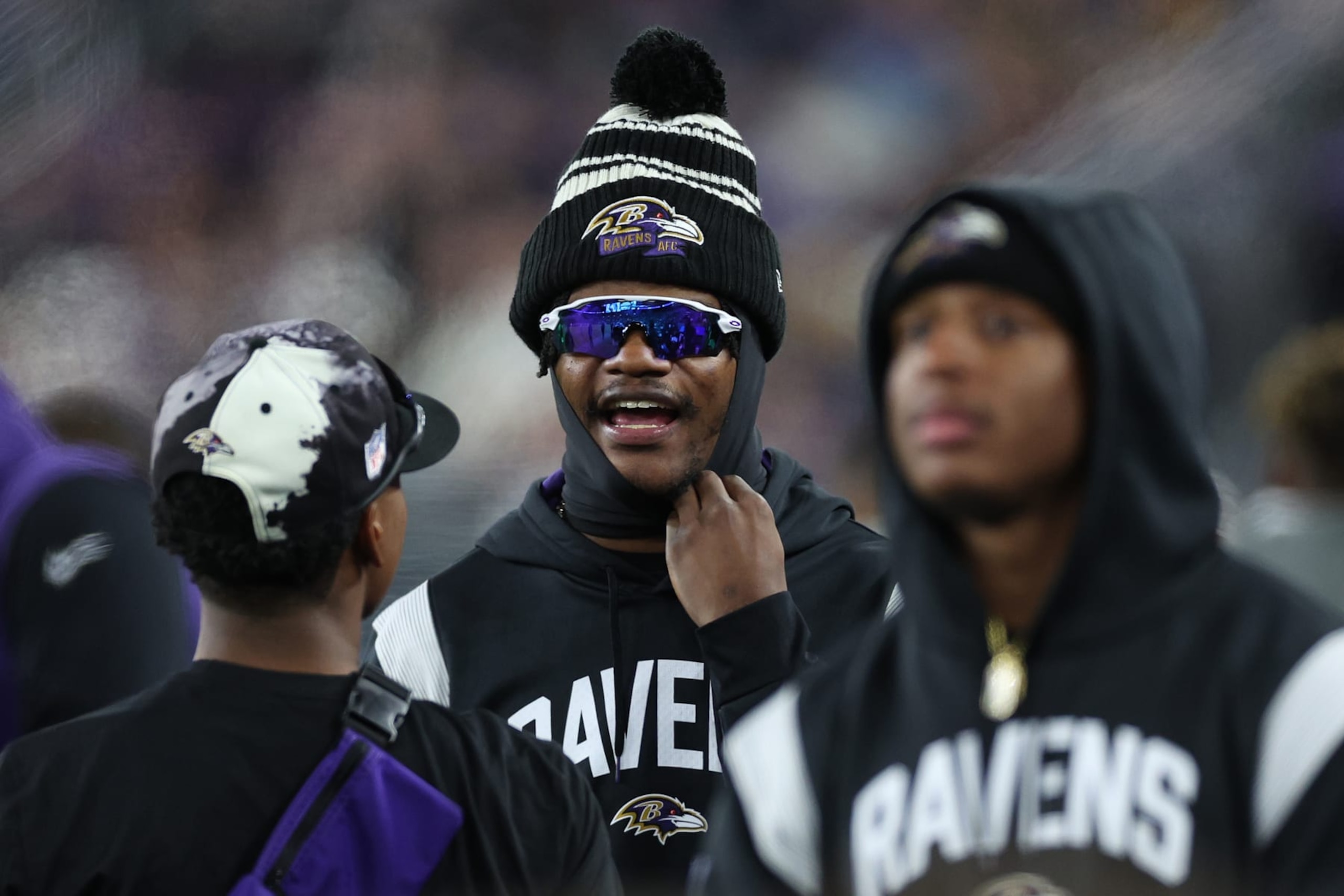 BALTIMORE, MARYLAND - JANUARY 01: Lamar Jackson #8 of the Baltimore Ravens looks on against the Pittsburgh Steelers during the third quarter at M&T Bank Stadium on January 01, 2023 in Baltimore, Maryland. (Photo by Patrick Smith/Getty Images)