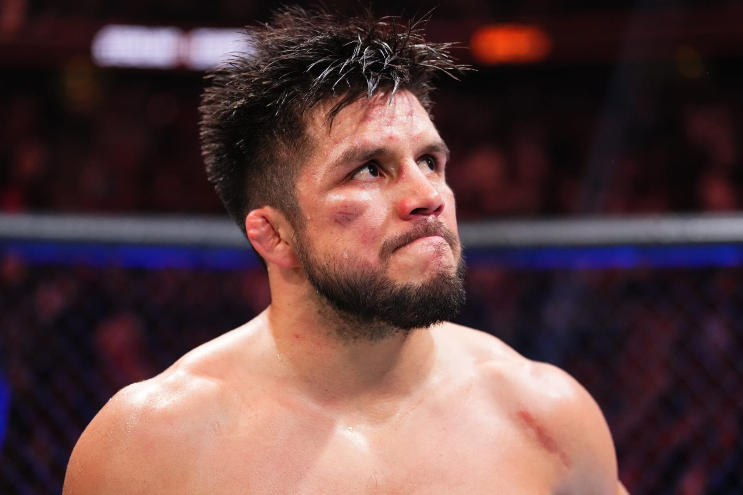 NEWARK, NEW JERSEY - MAY 06: Henry Cejudo reacts after a split-decision loss to Aljamain Sterling in the UFC bantamweight championship fight during the UFC 288 event at Prudential Center on May 06, 2023 in Newark, New Jersey. (Photo by Chris Unger/Zuffa LLC via Getty Images) NEWARK, NEW JERSEY - MAY 06: Henry Cejudo reacts after a split-decision loss to Aljamain Sterling in the UFC bantamweight championship fight during the UFC 288 event at Prudential Center on May 06, 2023 in Newark, New Jersey. (Photo by Chris Unger/Zuffa LLC via Getty Images)