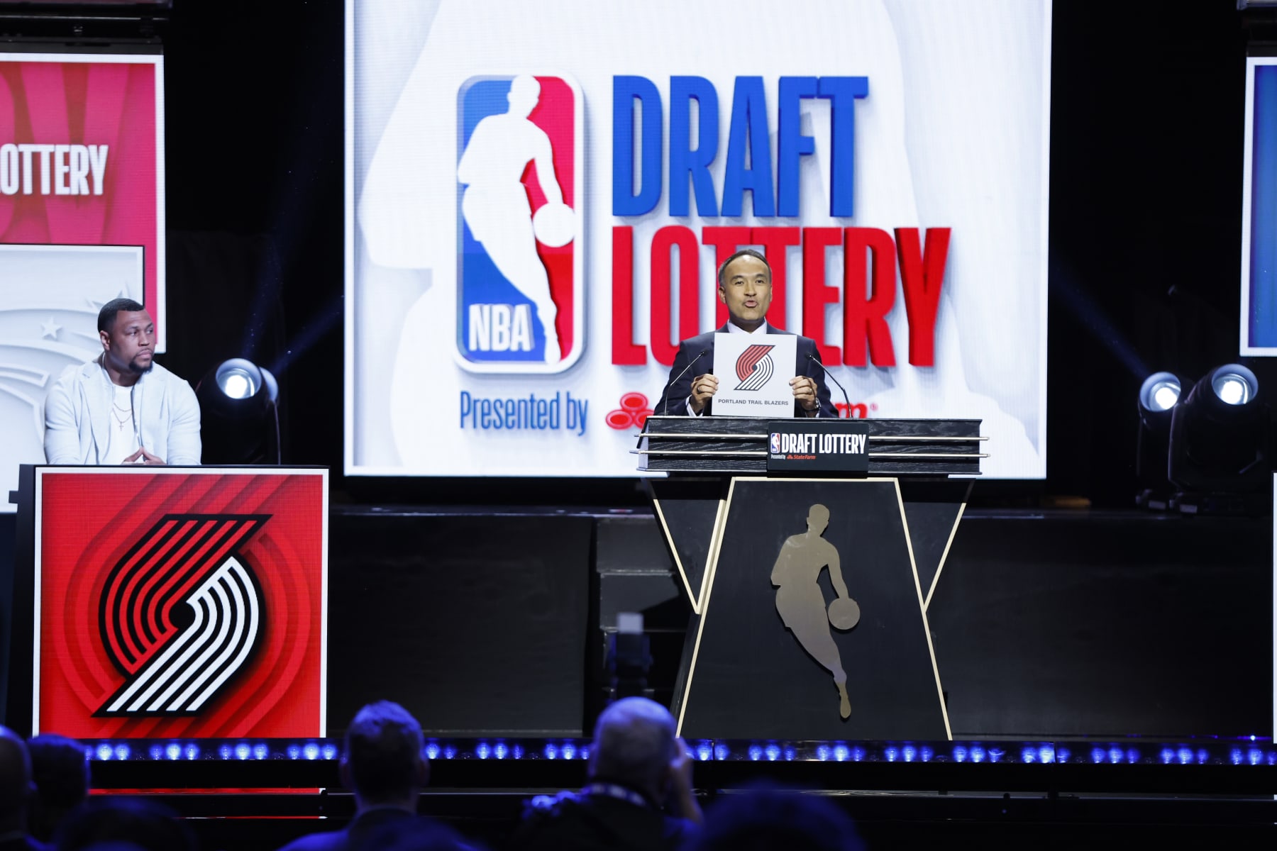 CHICAGO,IL - MAY 16: The Portland Trail Blazers receive the 3rd Pick during the 2023 NBA Draft Lottery at McCormick Place on May 16, 2023 in Chicago, Illinois. NOTE TO USER: User expressly acknowledges and agrees that, by downloading and or using this photograph, user is consenting to the terms and conditions of the Getty Images License Agreement. Mandatory Copyright Notice: Copyright 2023 NBAE (Photo by Kamil Krzaczynski/NBAE via Getty Images)