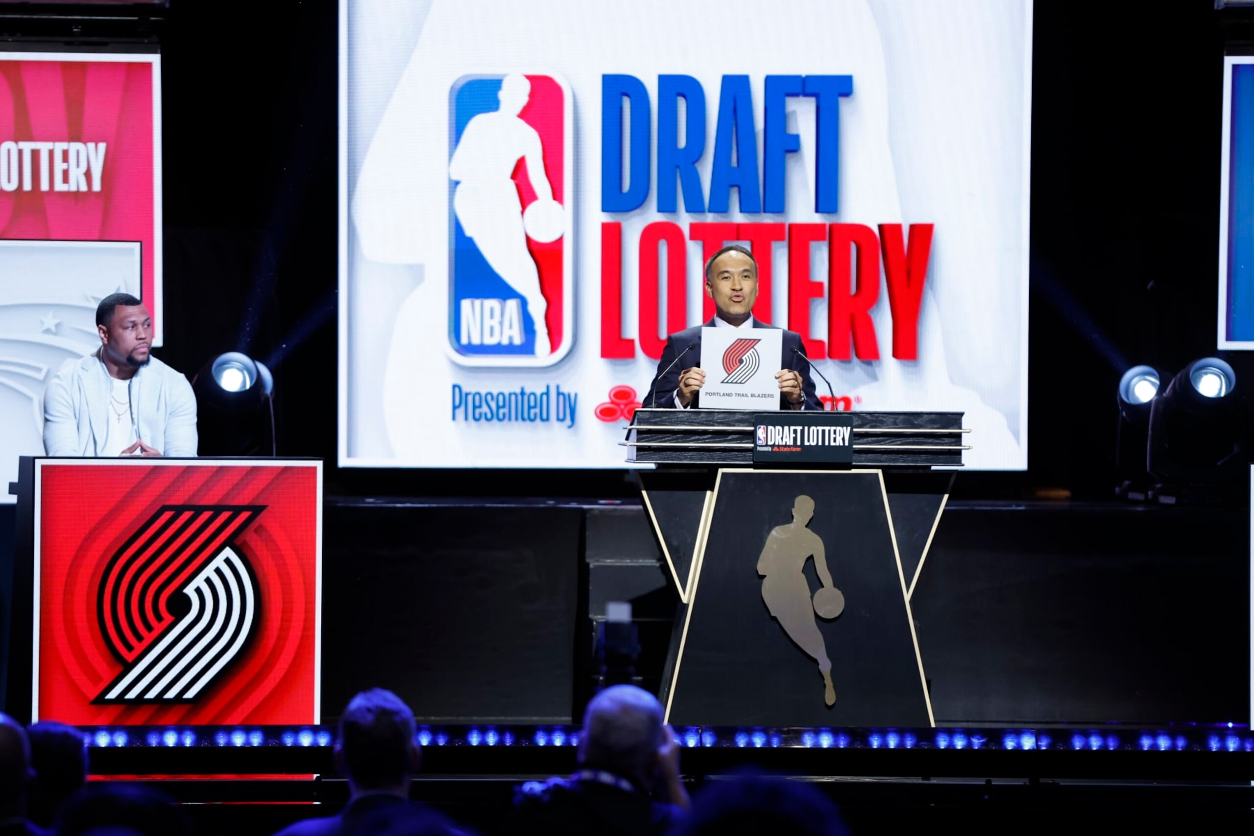 CHICAGO,IL - MAY 16: The Portland Trail Blazers receive the 3rd Pick during the 2023 NBA Draft Lottery at McCormick Place on May 16, 2023 in Chicago, Illinois. NOTE TO USER: User expressly acknowledges and agrees that, by downloading and or using this photograph, user is consenting to the terms and conditions of the Getty Images License Agreement. Mandatory Copyright Notice: Copyright 2023 NBAE (Photo by Kamil Krzaczynski/NBAE via Getty Images)