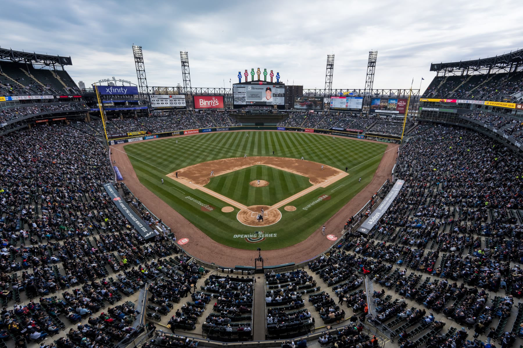 CHICAGO, IL - APRIL 03: A general stadium view during the game between the San Francisco Giants and the Chicago White Sox at Guaranteed Rate Field on Monday, April 3, 2023 in Chicago, Illinois. (Photo by Matt Dirksen/MLB Photos via Getty Images)