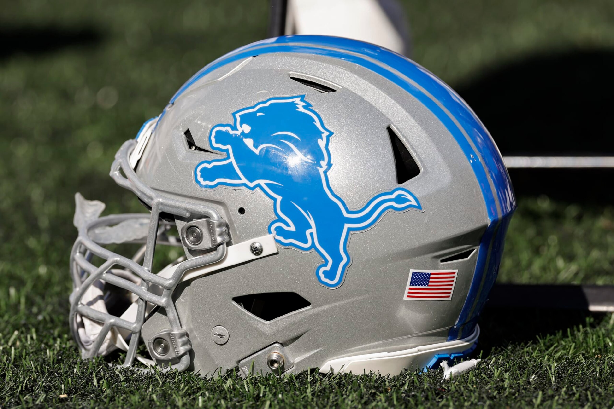 a view of the new detroit lions football helmet Riddell Authentic Full Size Speed Style 2024 At approximately 10 tall Lions 2024 redesigned uniforms released