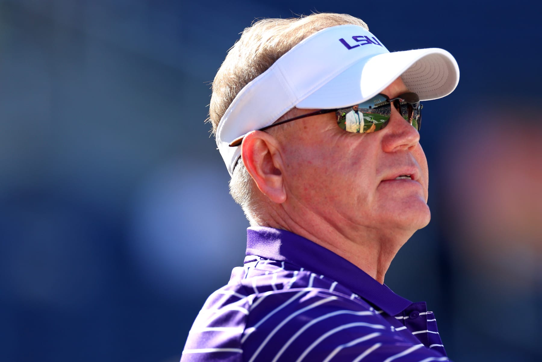 ORLANDO, FLORIDA - JANUARY 02: Head coach Brian Kelly of the LSU Tigers looks on during the Cheez-It Citrus Bowl against the Purdue Boilermakers at Camping World Stadium on January 02, 2023 in Orlando, Florida. (Photo by Mike Ehrmann/Getty Images)