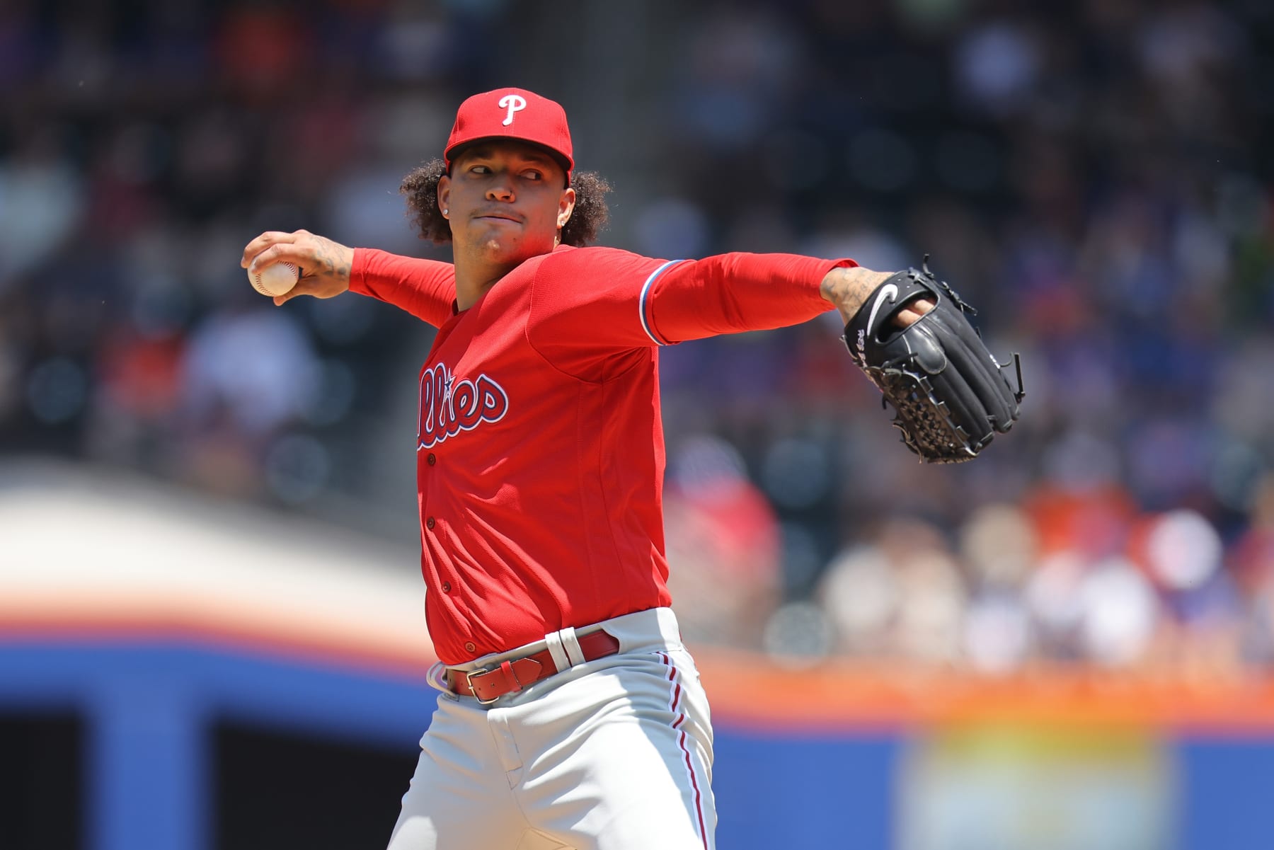 NEW YORK, NEW YORK - JUNE 01: Taijuan Walker #99 of the Philadelphia Phillies in action against the New York Mets at Citi Field on June 01, 2023 in New York City. New York Mets defeated the Philadelphia Phillies 4-2. (Photo by Mike Stobe/Getty Images)