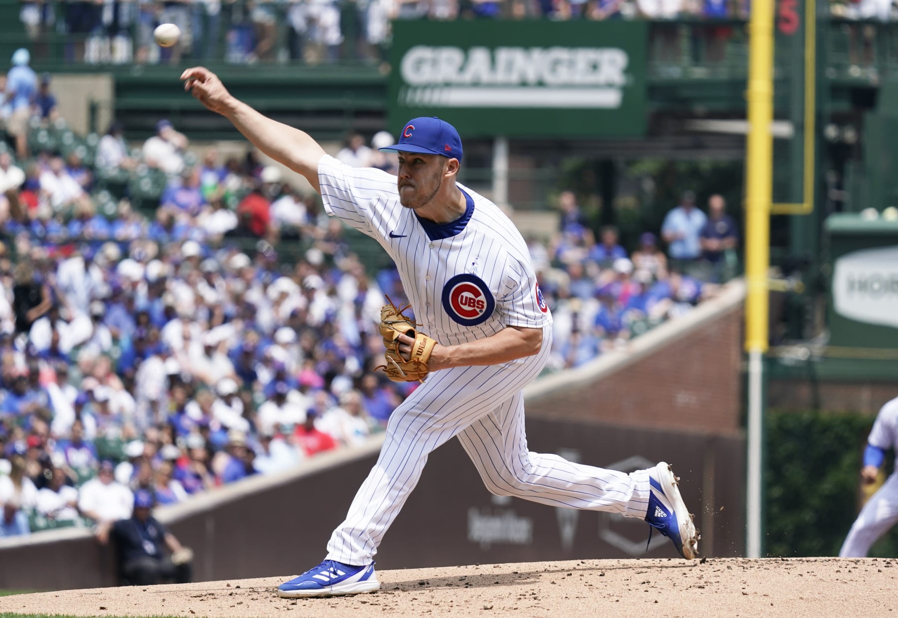 CHICAGO, ILLINOIS - JUNE 18: Jameson Taillon #50 of the Chicago Cubs throws a pitch against the Baltimore Orioles at Wrigley Field on June 18, 2023 in Chicago, Illinois. (Photo by Nuccio DiNuzzo/Getty Images)
