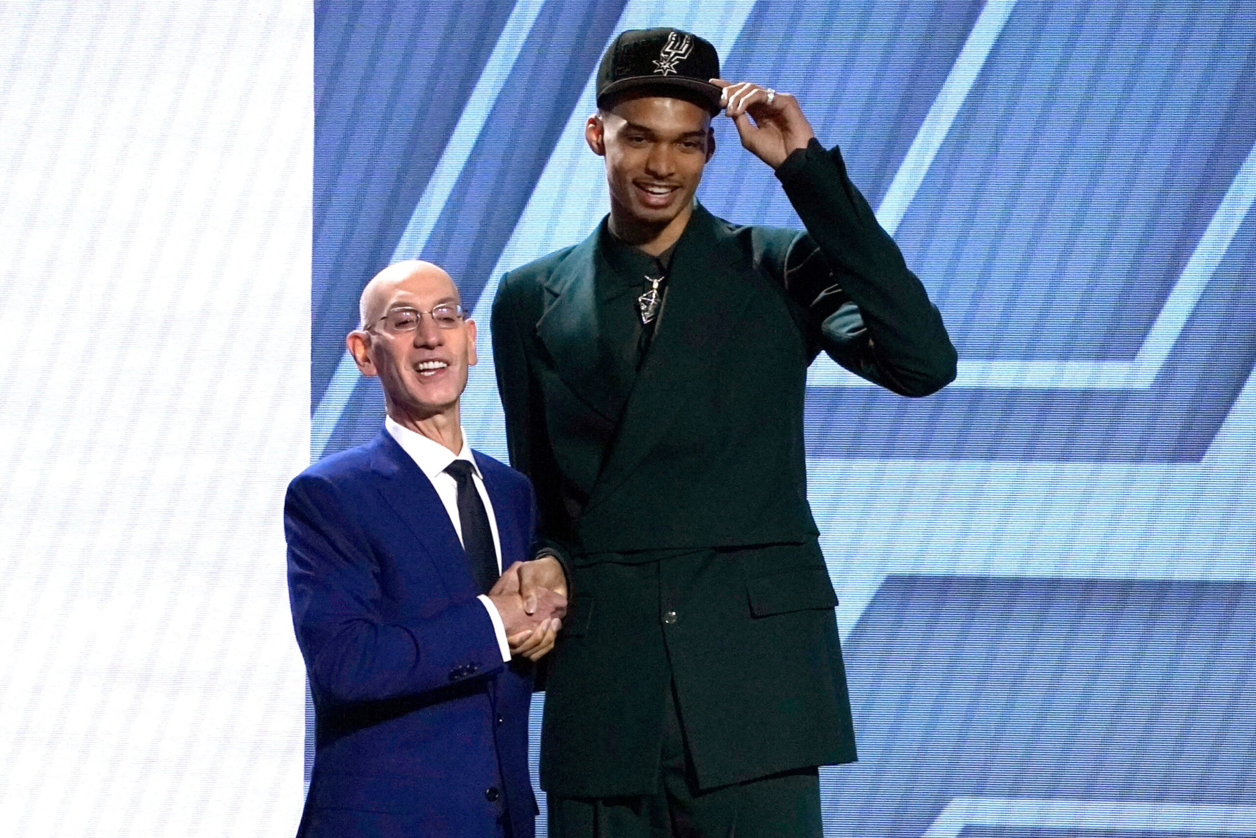 Adam Silver and Victor Wembanyama Adam Silver and Victor Wembanyama