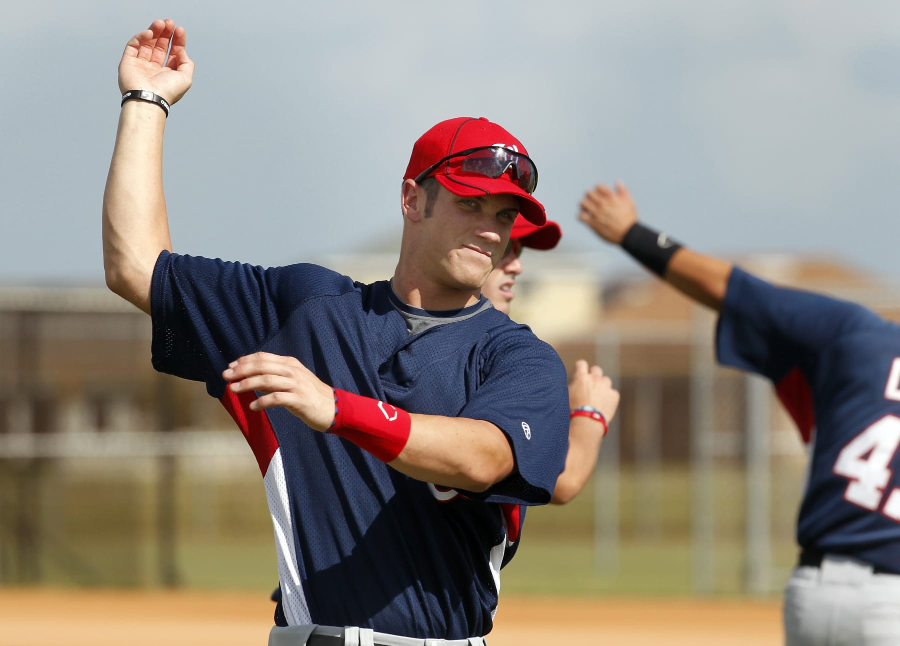 17 SEP 2010: 2010 MLB Draft's first overall pick Bryce Harper of the Nationals participates in his first professional workout at the Washington Nationals Baseball Complex in Melbourne, Florida. (Photo by Cliff Welch/Icon SMI/Icon Sport Media via Getty Images)